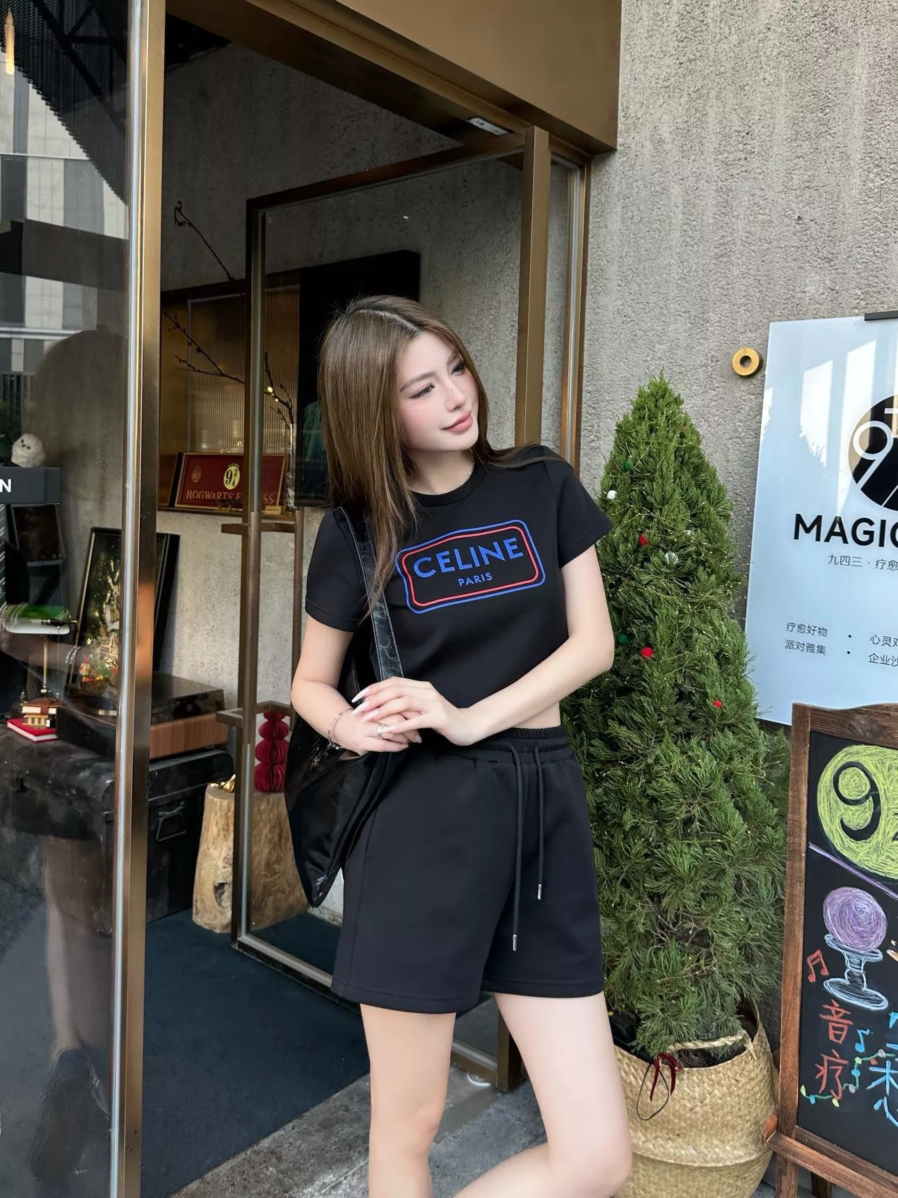 셀린느 로고 프린트 반소매 세트 상세 이미지 35
