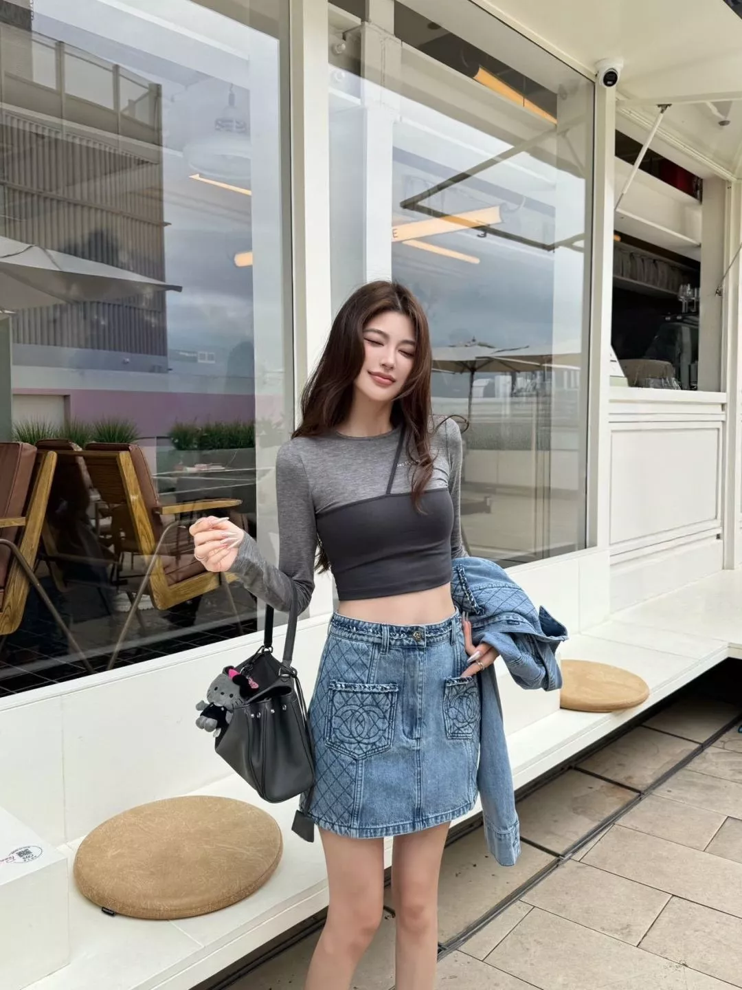 샤넬 퀼팅 포켓 데님 A라인 스커트 상세 이미지 18