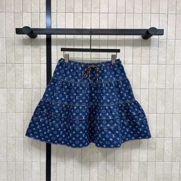 루이비통 모노그램 데님 프릴 스커트