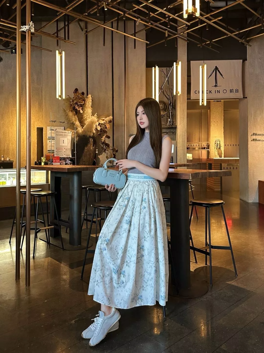 디올 플라워 플리츠 하이웨이스트 스커트 상세 이미지 16