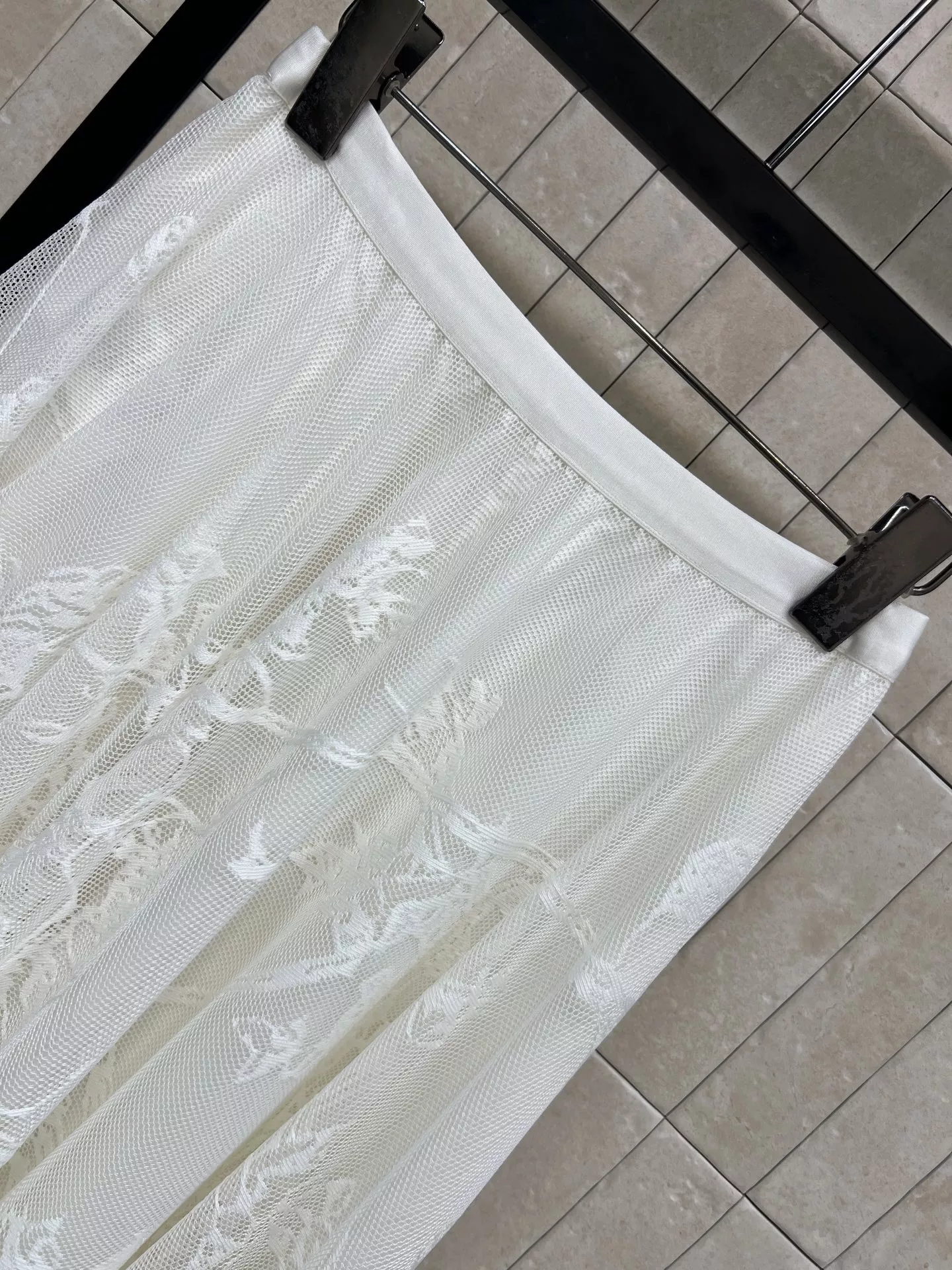디올 기하학 패턴 레이스 롱 스커트 상세 이미지 2