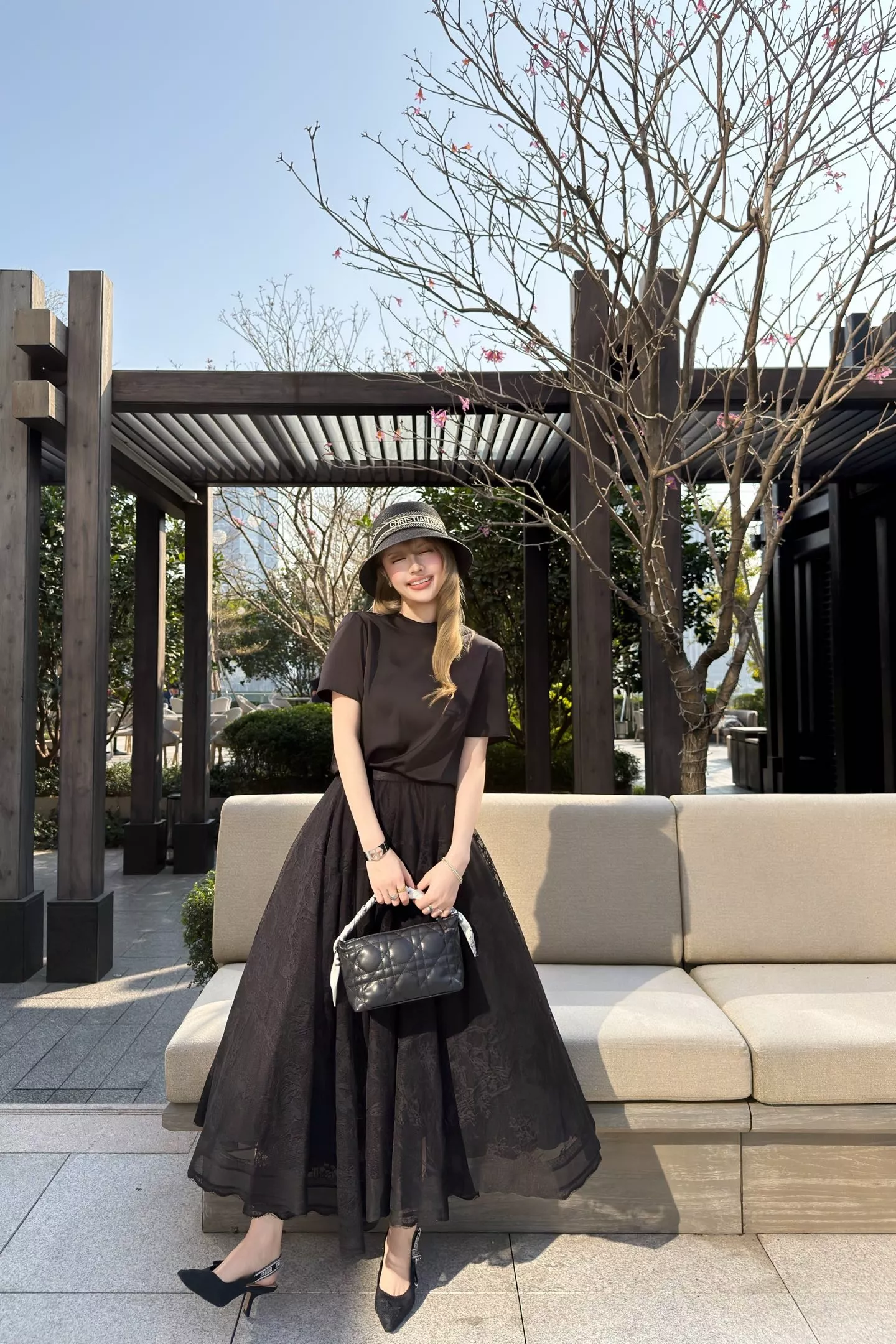 디올 기하학 패턴 레이스 롱 스커트 상세 이미지 50