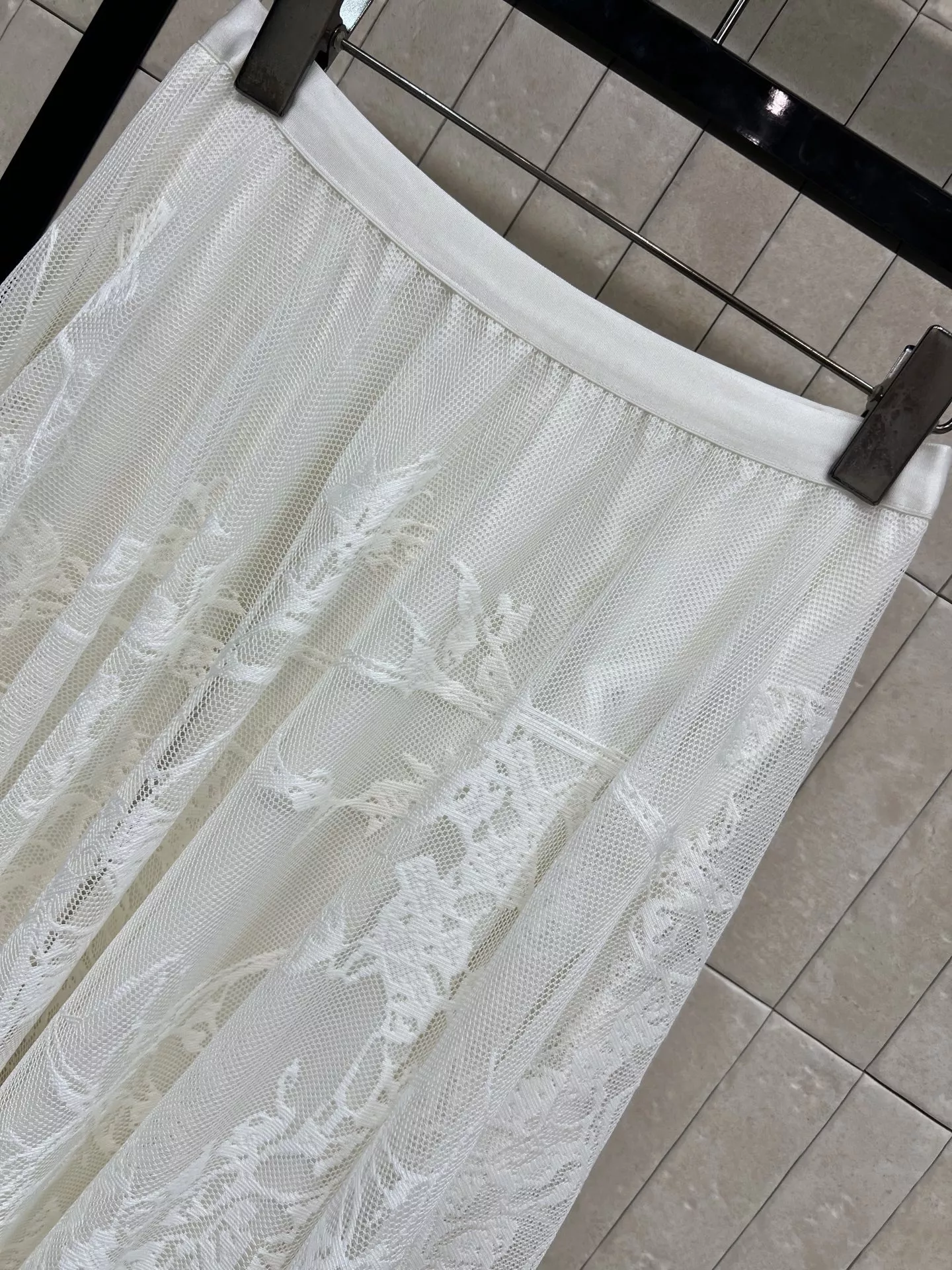 디올 기하학 패턴 레이스 롱 스커트 상세 이미지 8