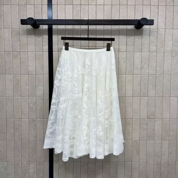 디올 기하학 패턴 레이스 롱 스커트
