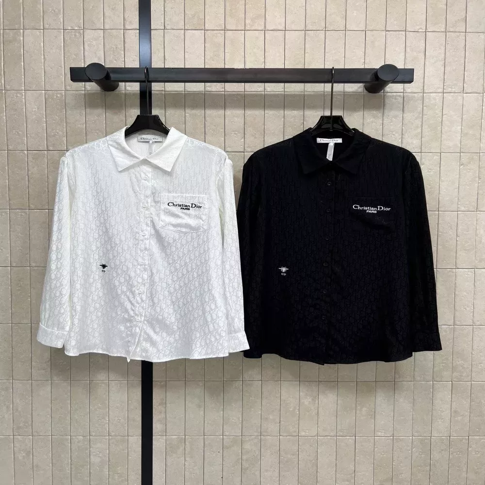 디올 자카드 레터링 카라 셔츠