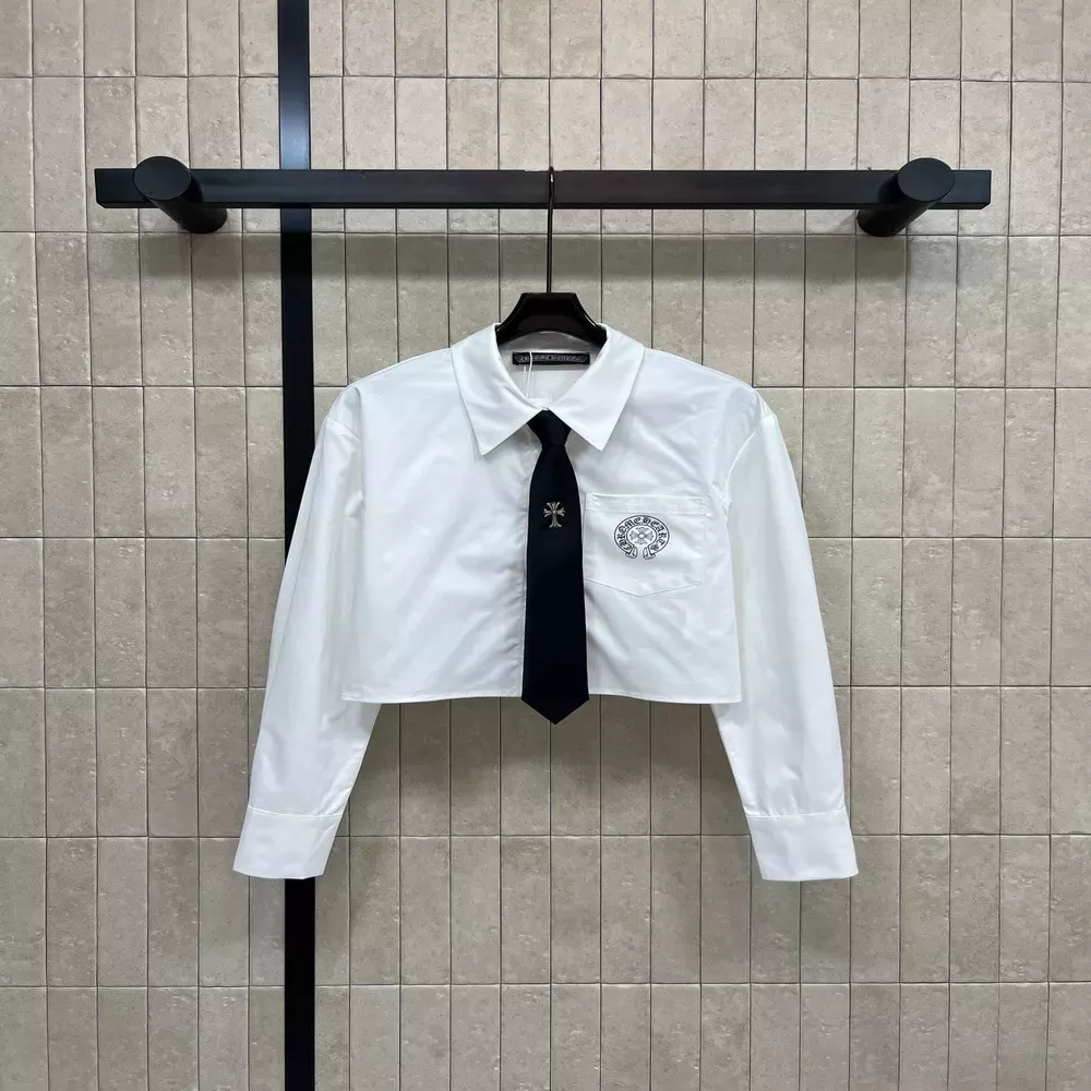 크롬하츠 아카데미 자수 크롭 셔츠 세트