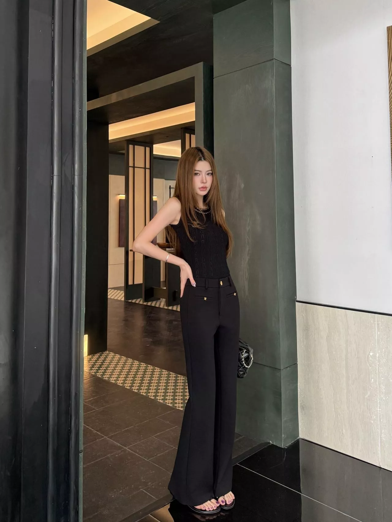 로로피아나 하이웨이스트 부츠컷 팬츠 상세 이미지 15