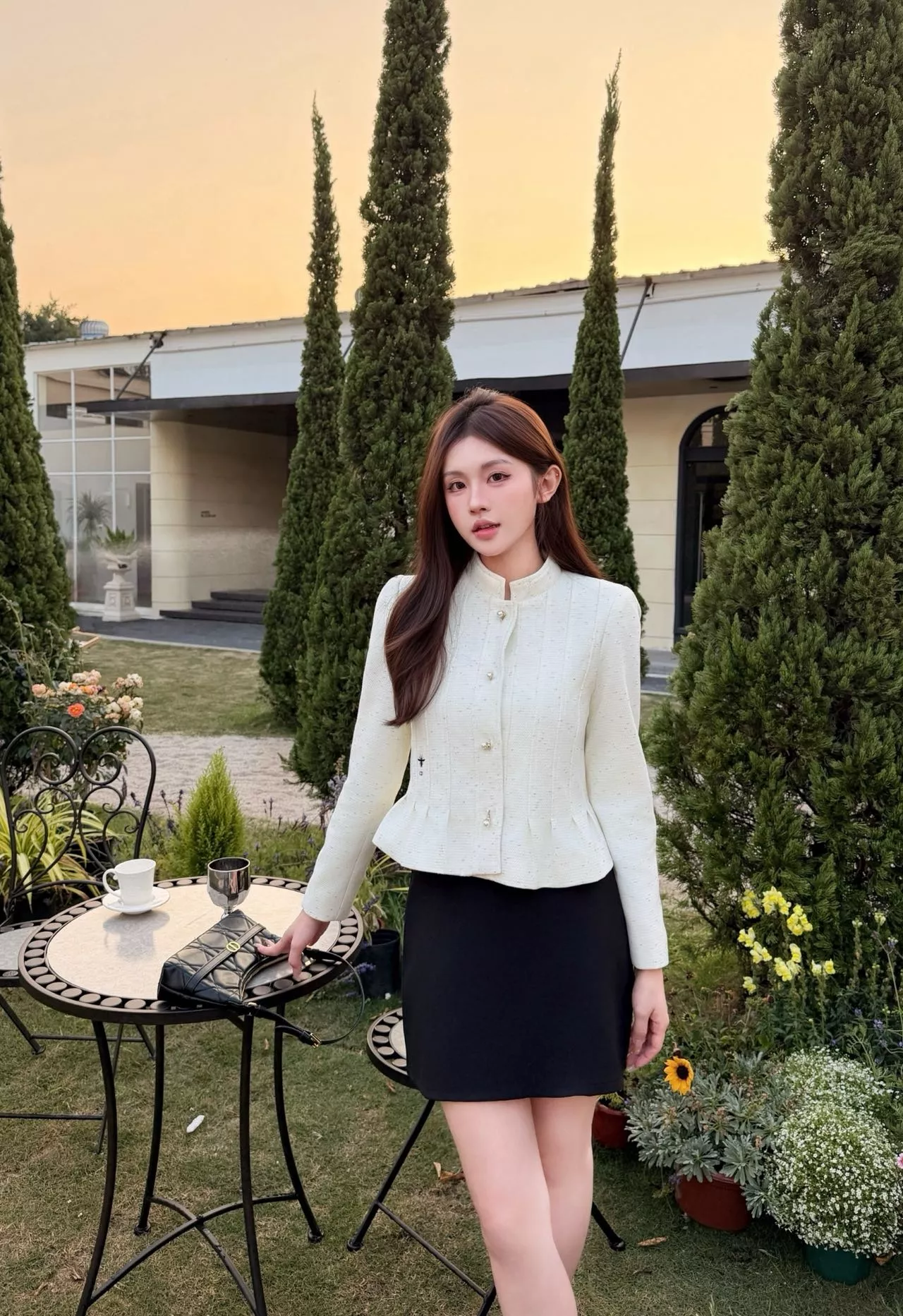 디올 진주 장식 울 크롭 자켓 상세 이미지 13