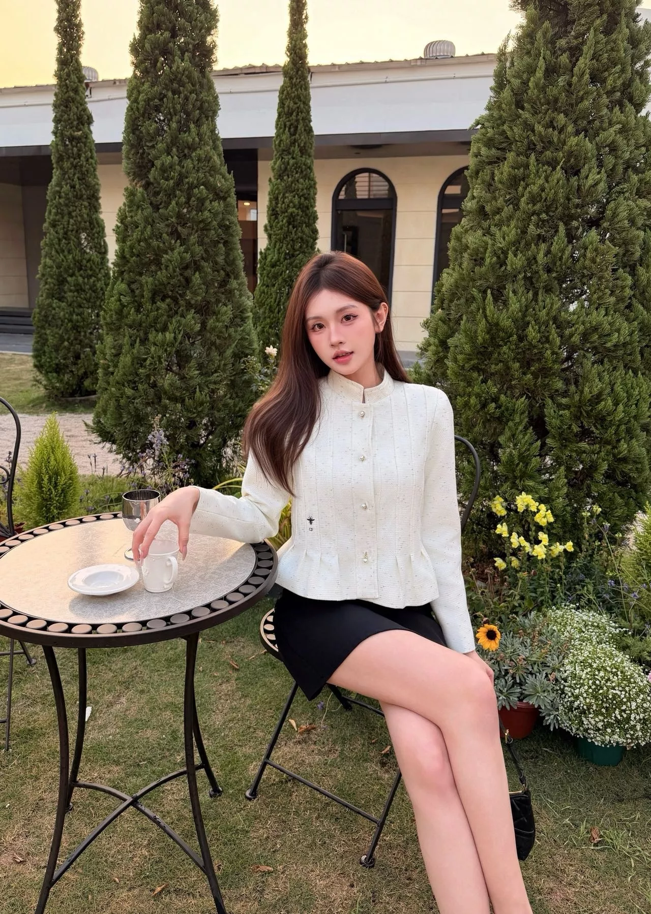 디올 진주 장식 울 크롭 자켓 상세 이미지 15