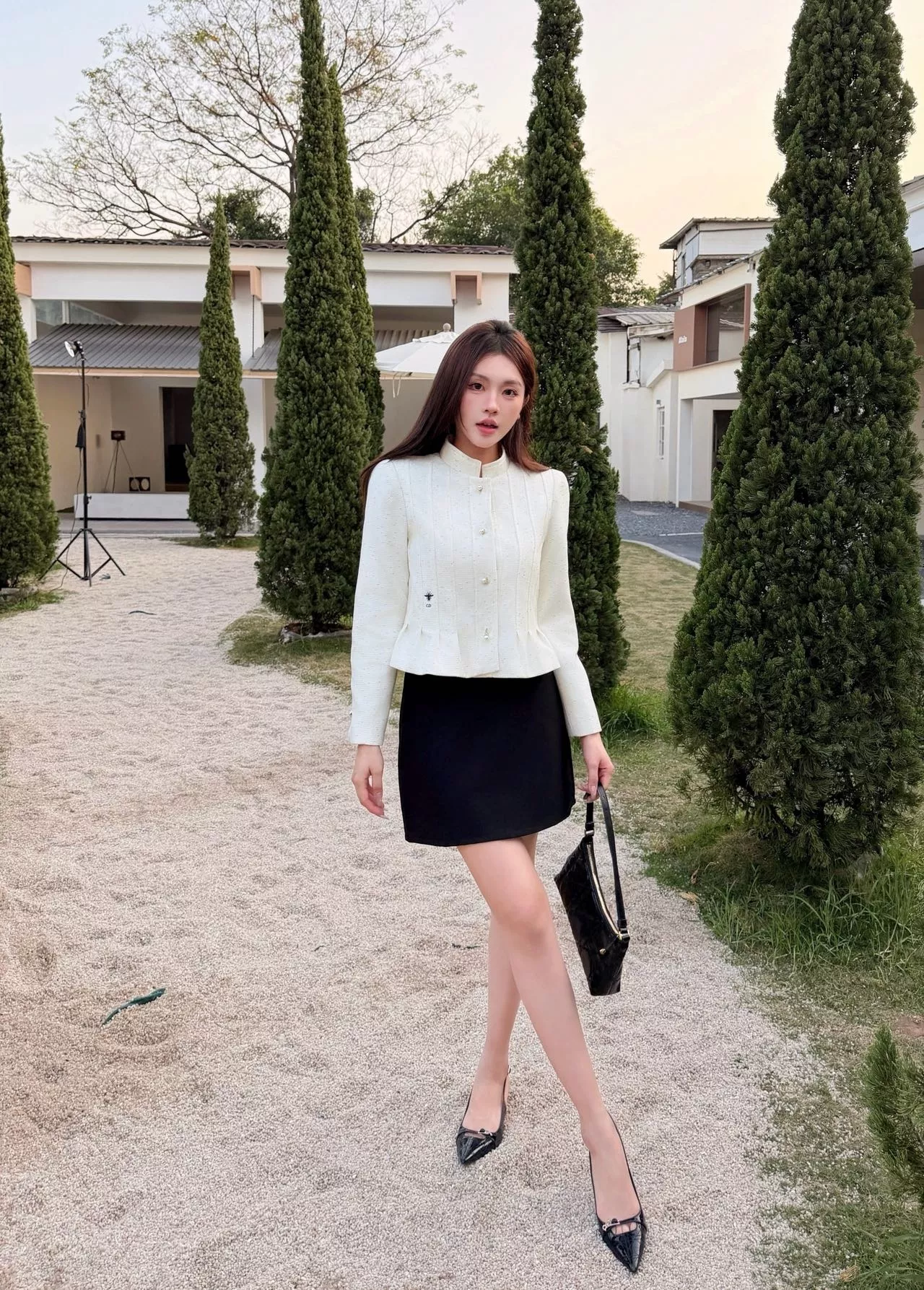 디올 진주 장식 울 크롭 자켓 상세 이미지 11