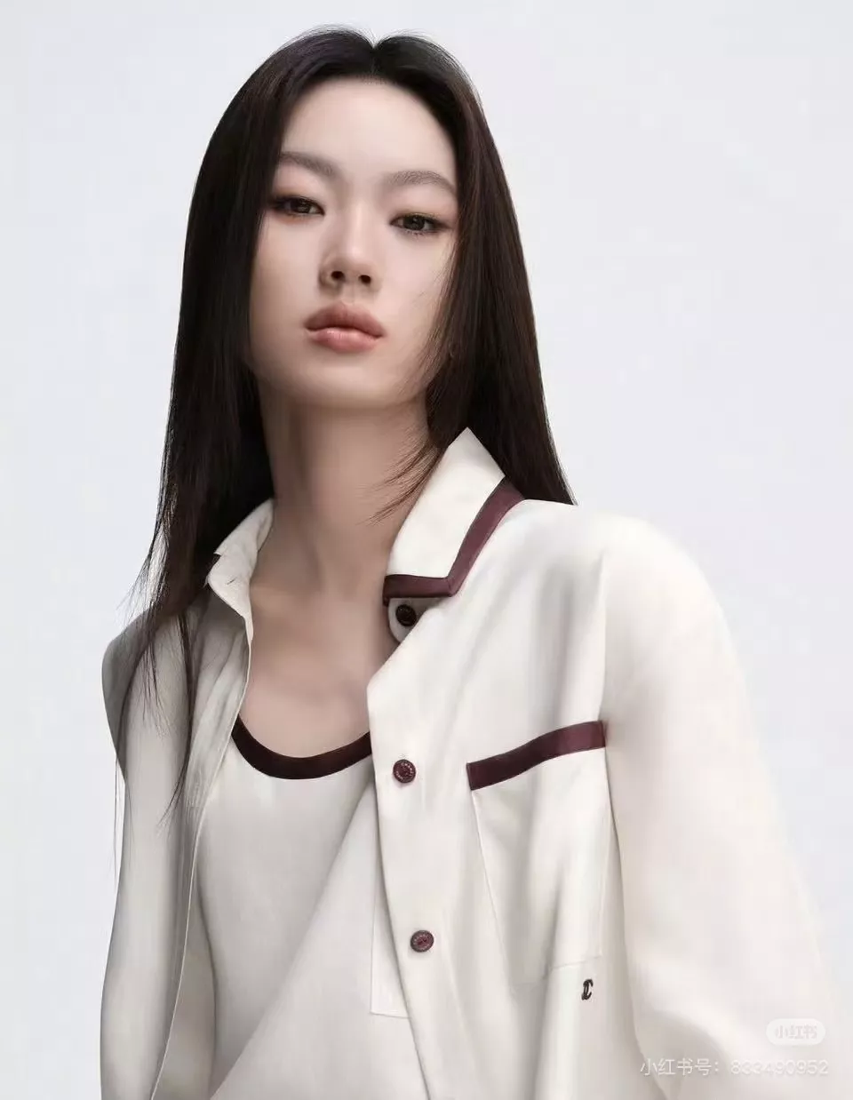샤넬 배색 포인트 긴소매 셔츠 상세 이미지 17