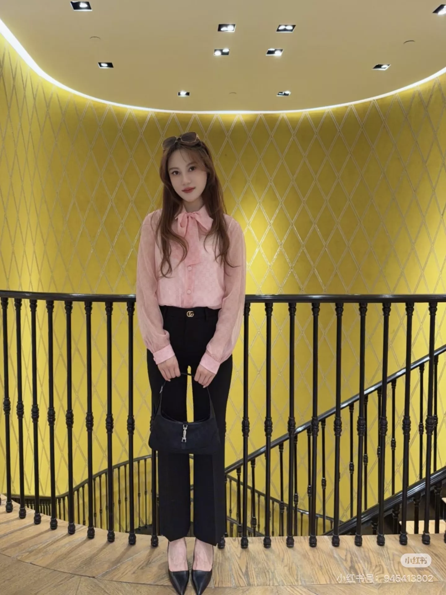 구찌 핑크 자카드 리본 셔츠 투피스 상세 이미지 24