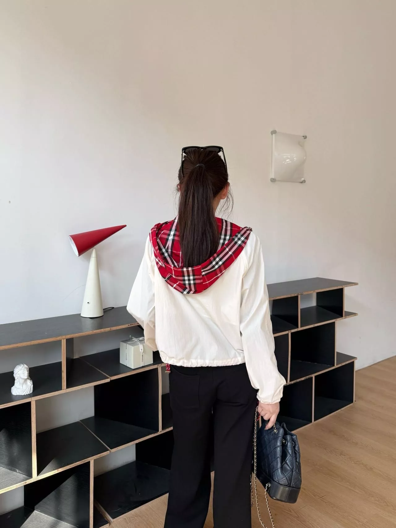 버버리 체크 탈부착 후드 숏 재킷 상세 이미지 31