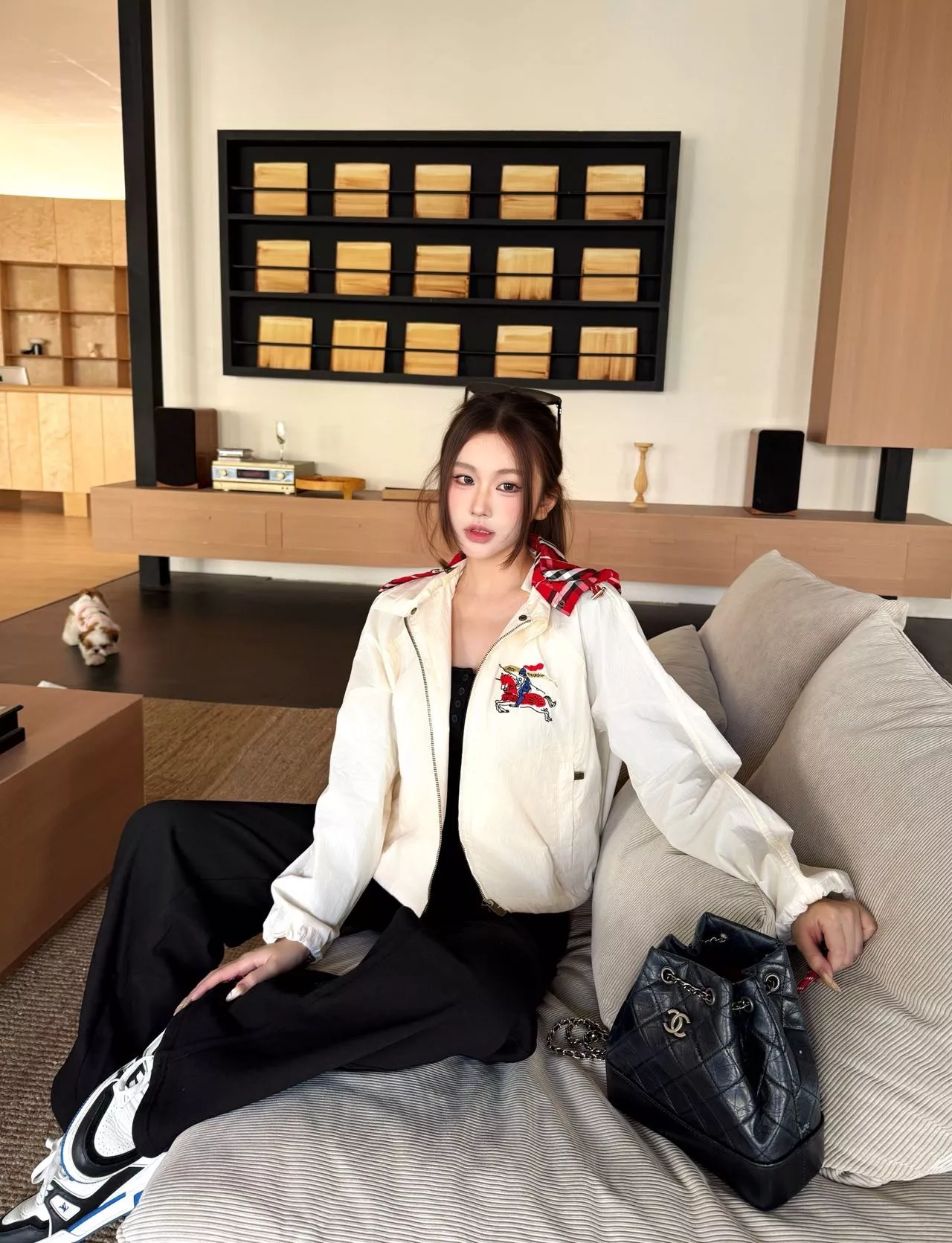 버버리 체크 탈부착 후드 숏 재킷 상세 이미지 27
