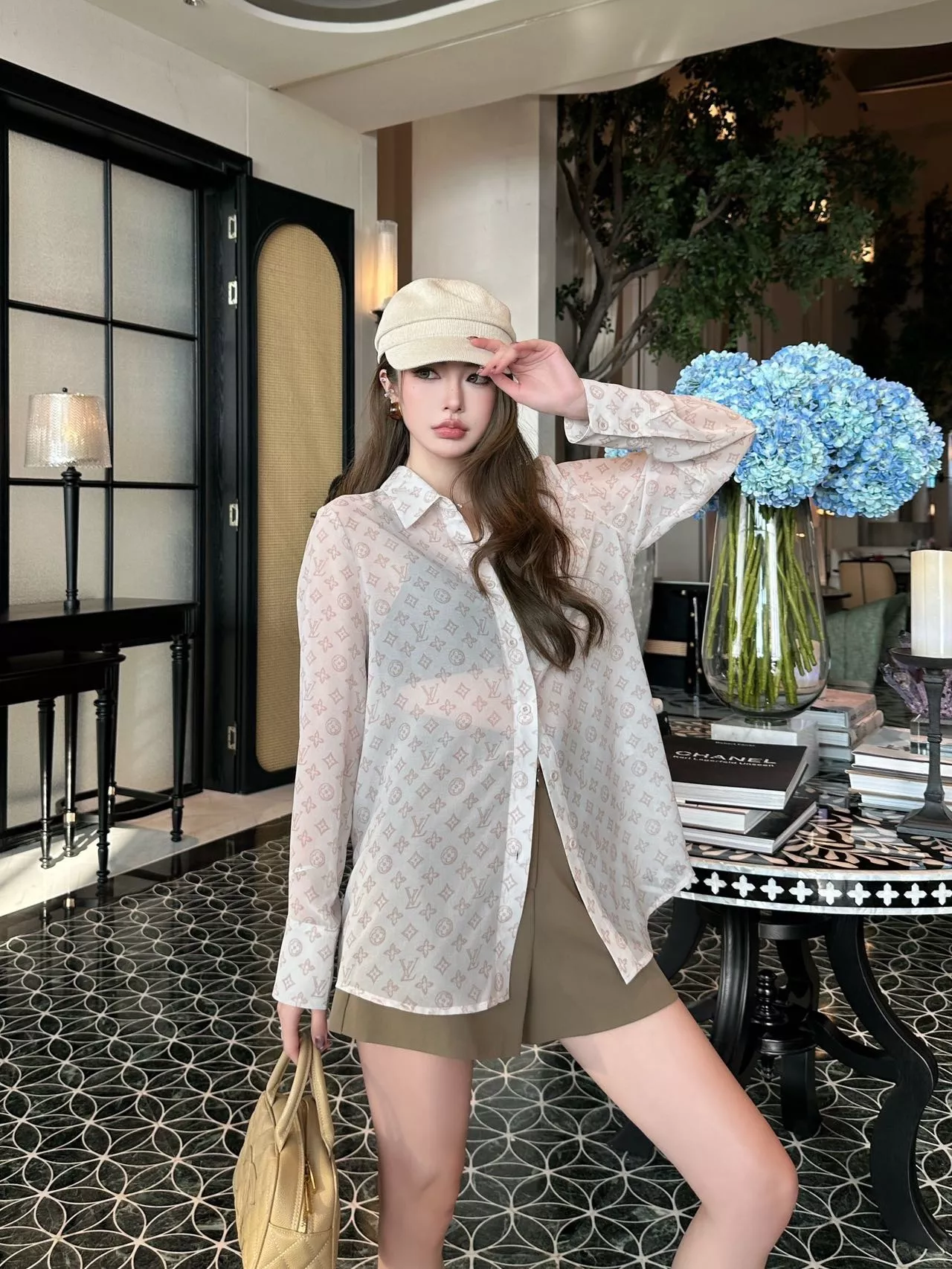 루이비통 모노그램 시스루 롱슬리브 셔츠 상세 이미지 11