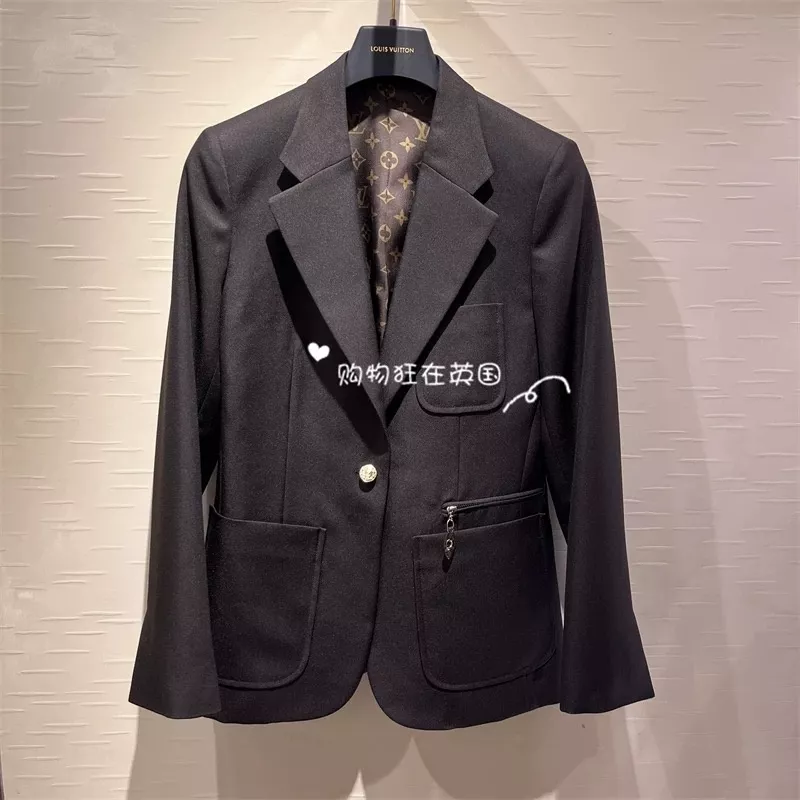 로로피아나 딥브라운 원버튼 테일러드 재킷 상세 이미지 16