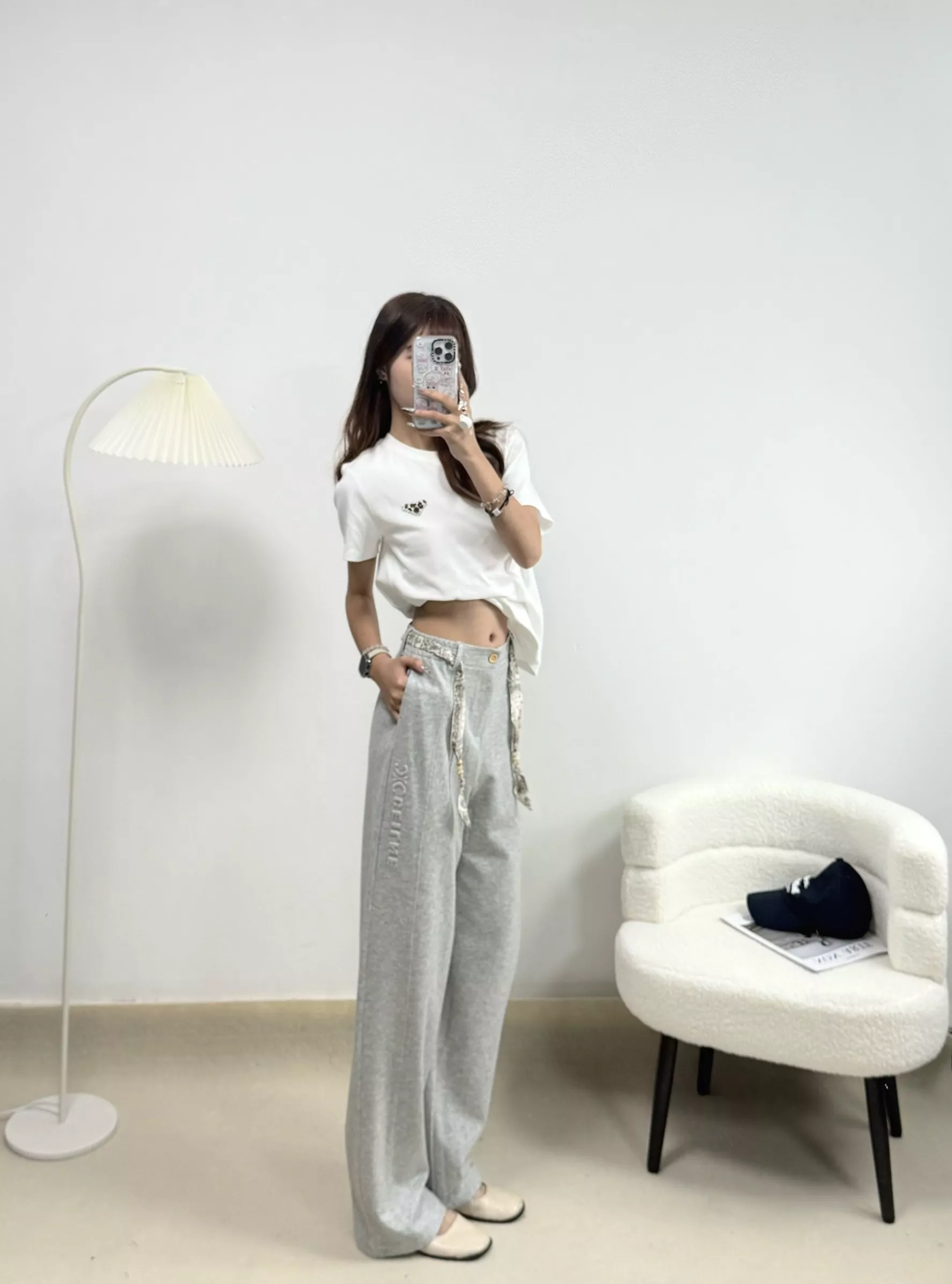 셀린느 실크 스카프 벨트 와이드 팬츠 상세 이미지 11