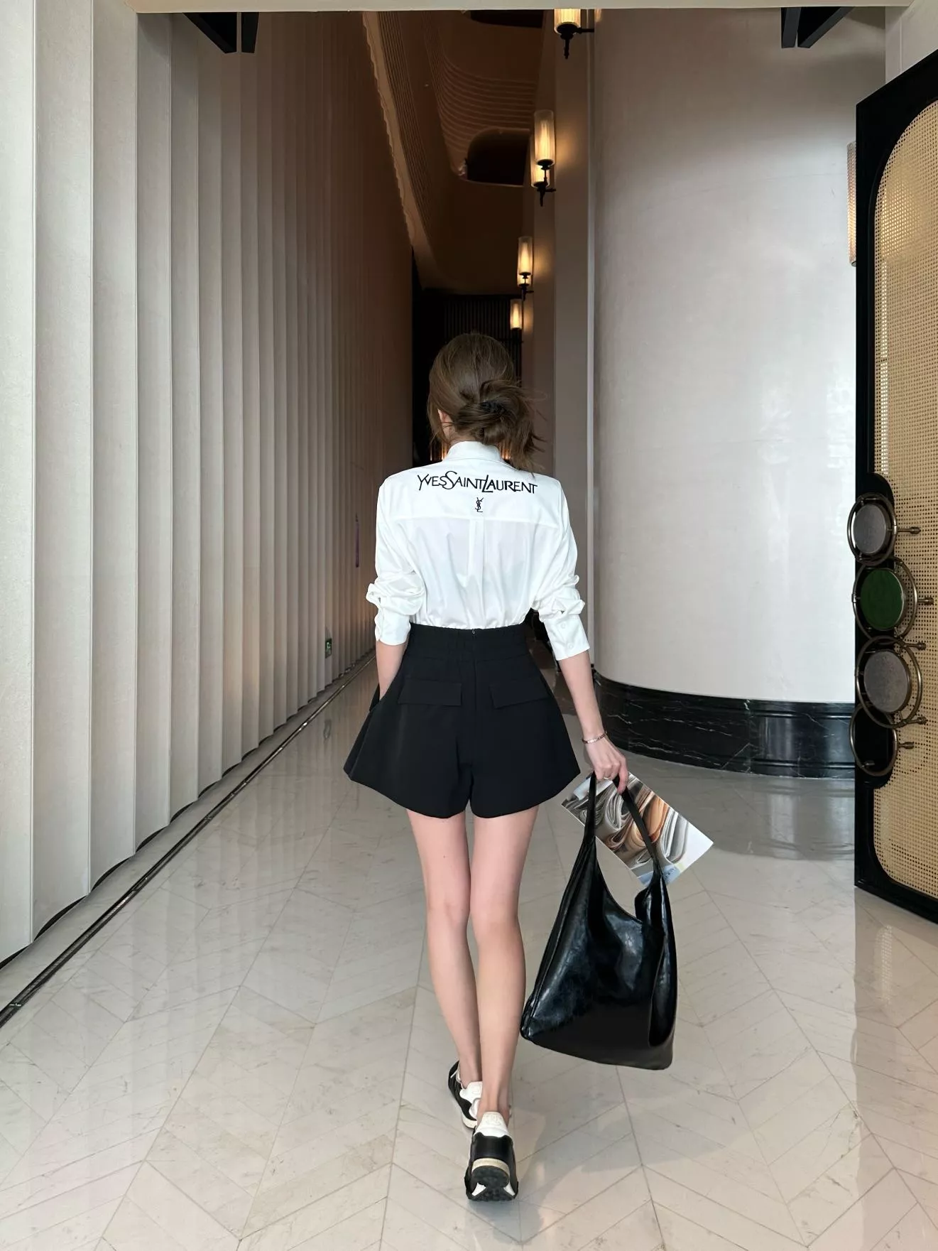 생로랑 배색 로고 자수 카라 셔츠 상세 이미지 15