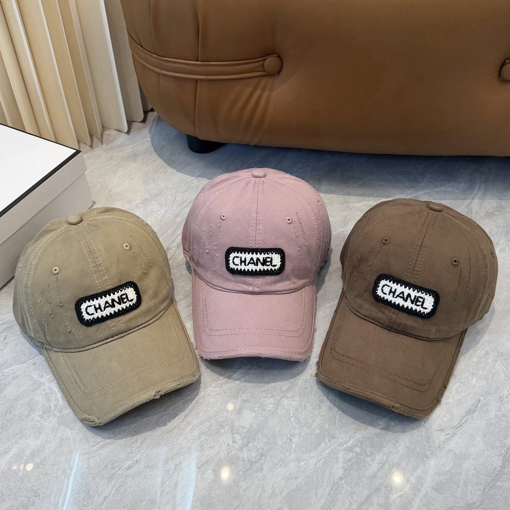샤넬 워싱 디스트로이드 로고 캡