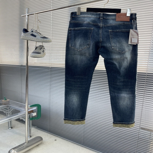 구찌 롤업 로고 데님 팬츠
