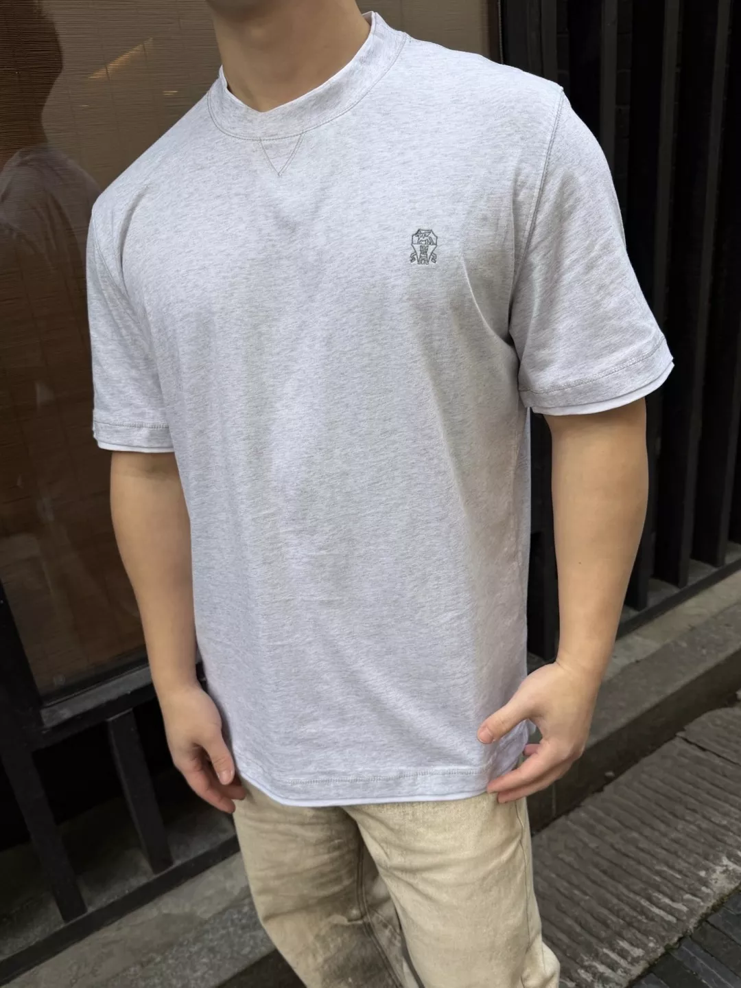 브루넬로쿠치넬리 오가닉 코튼 레이어드 반소매 티셔츠 상세 이미지 26