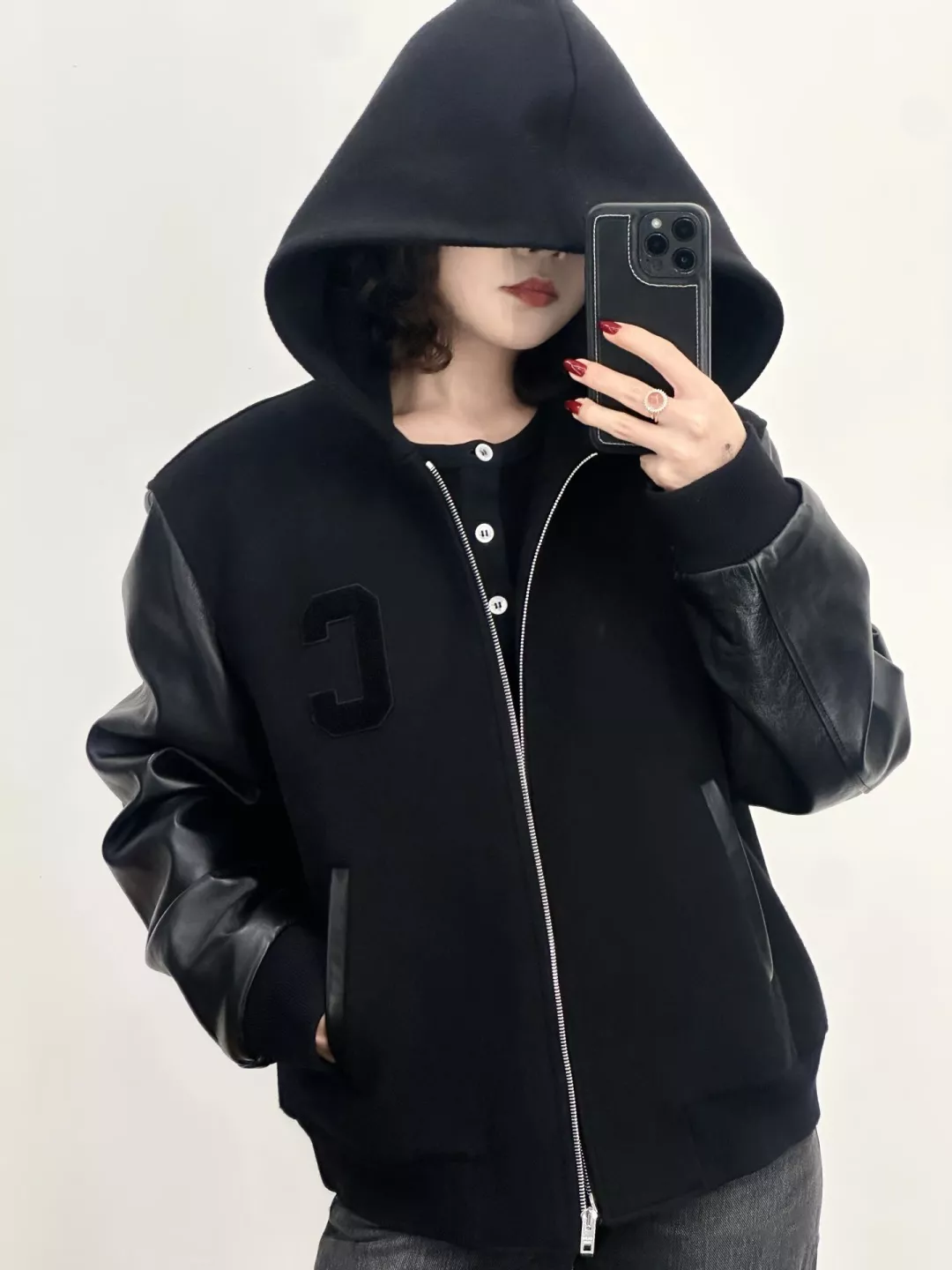 셀린느 울 혼방 후드 집업 재킷 상세 이미지 22