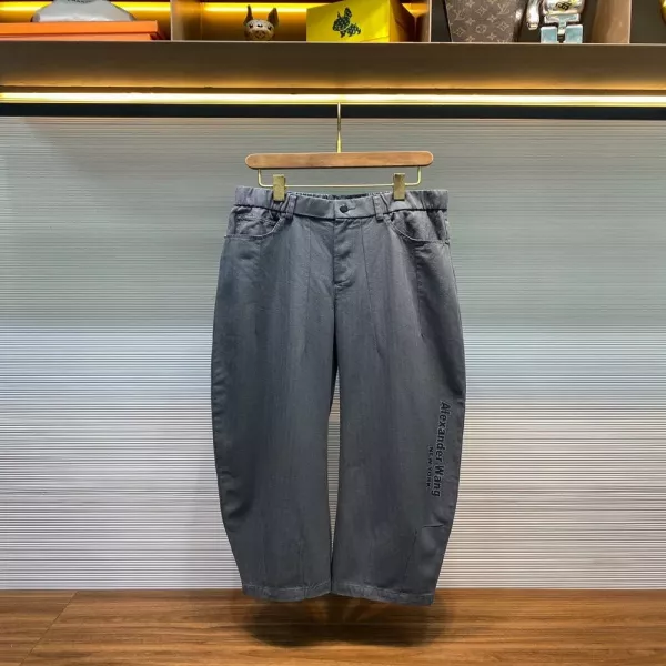 알렉산더왕 헤링본 코튼 그레이 조거 팬츠