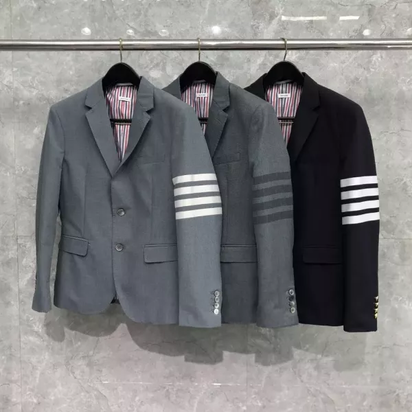 톰브라운 스트라이프 디테일 싱글 재킷