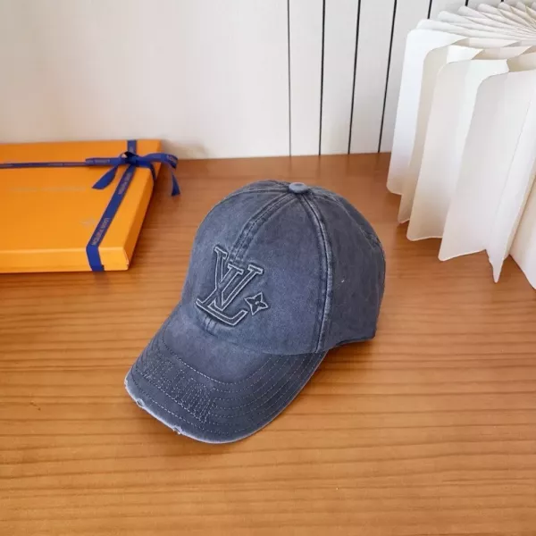 루이비통 로고 자수 데님 캡