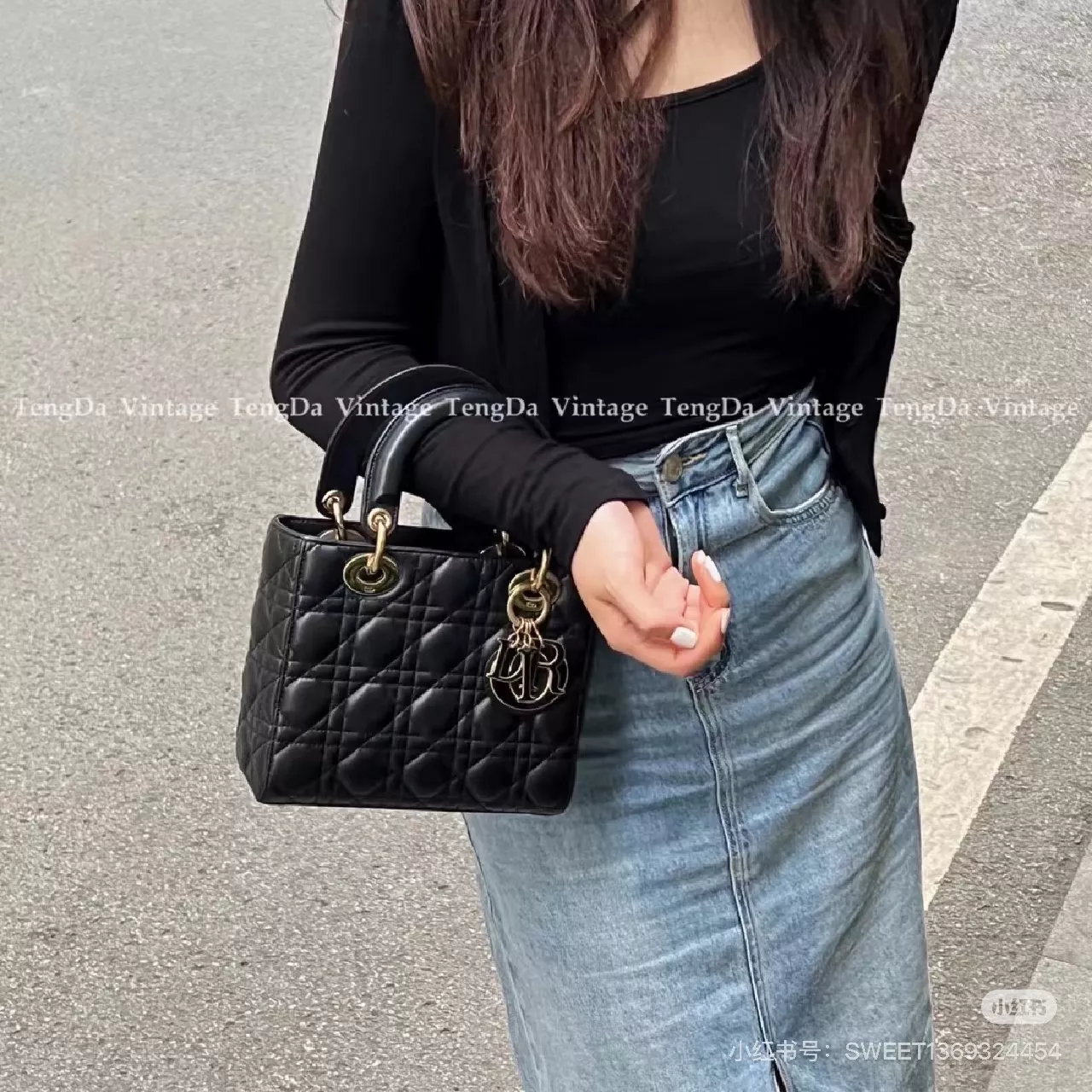 디올 레이디백 리본 장식 체인 스트랩백 상세 이미지 14