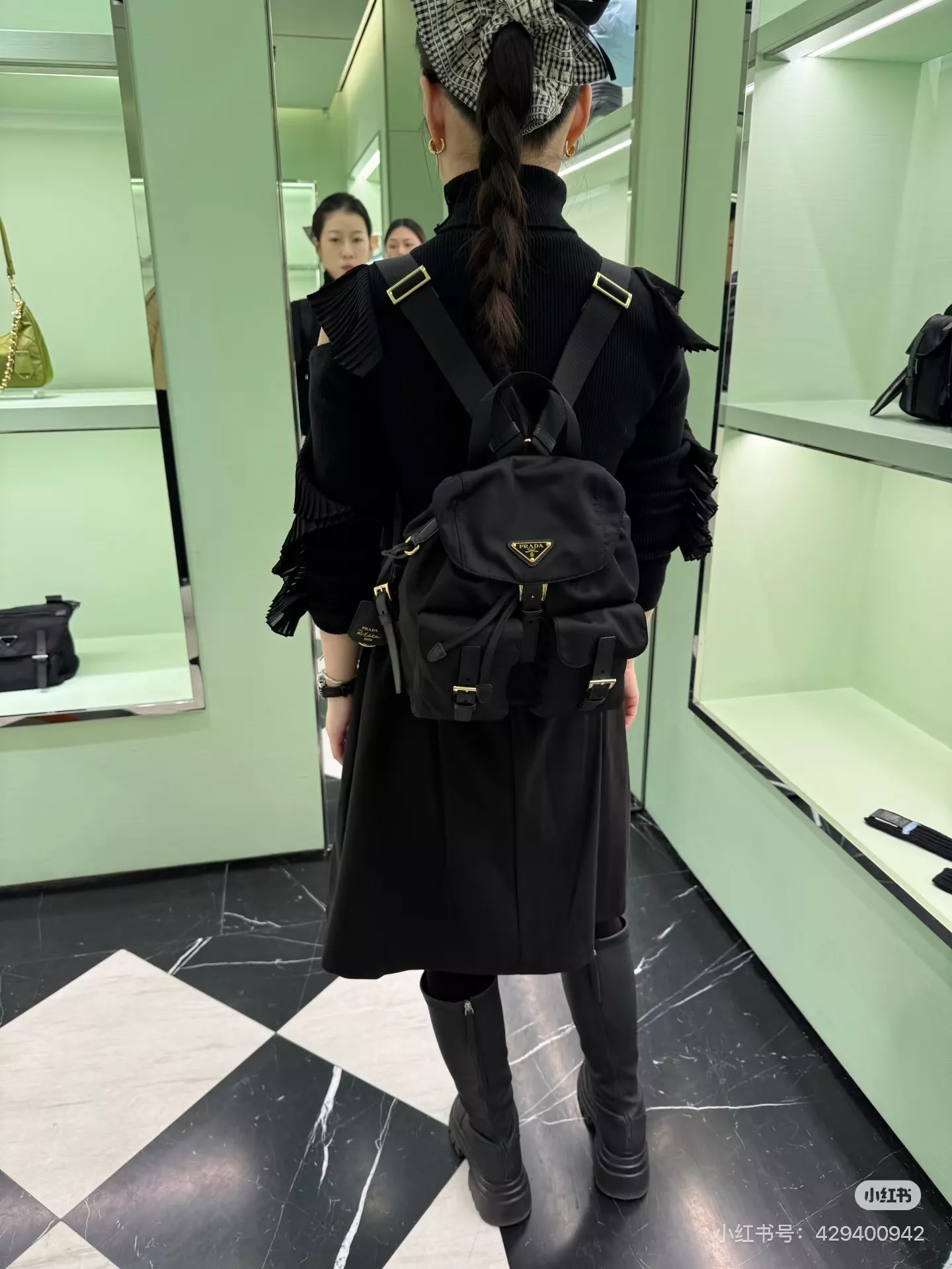 프라다 나일론 더블 포켓 백팩 상세 이미지 11