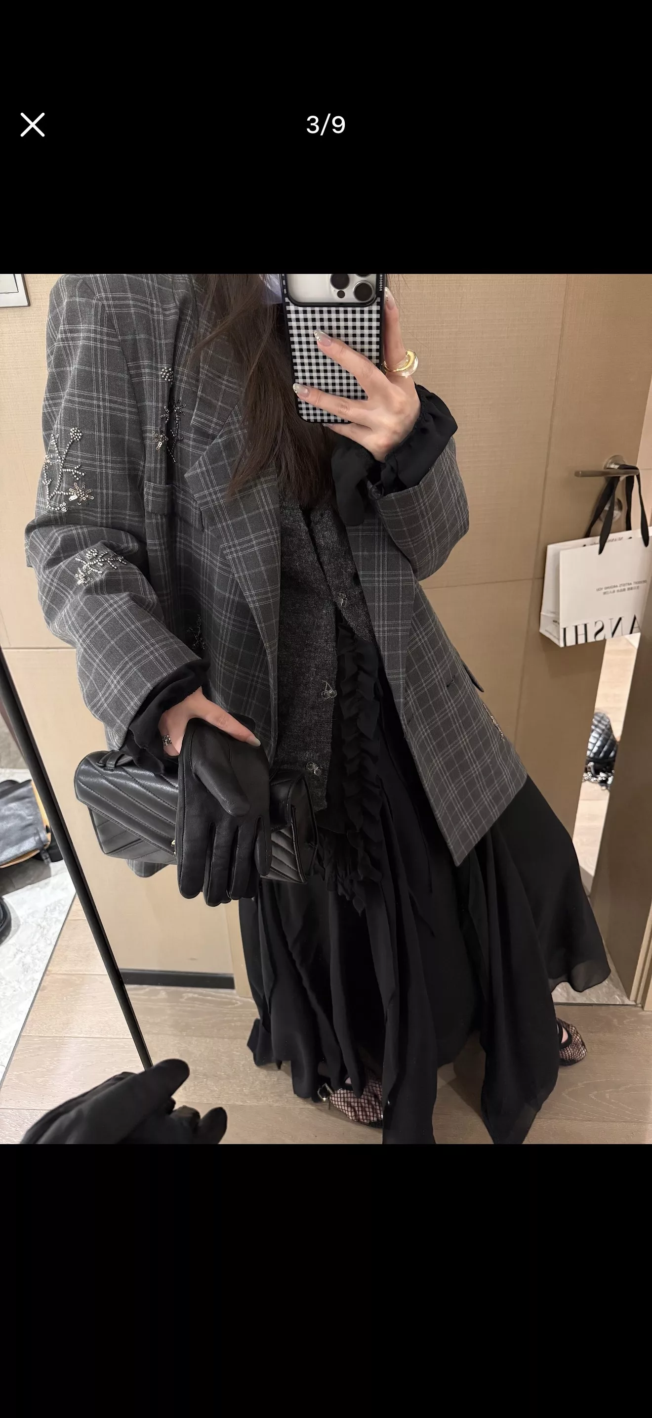 샤넬 블랙 골드 체인 퀼팅 플랩백 상세 이미지 20