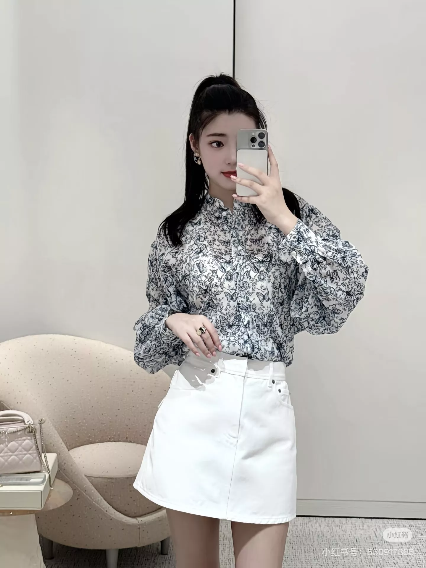 디올 버터플라이 프린트 코튼 셔츠 상세 이미지 21