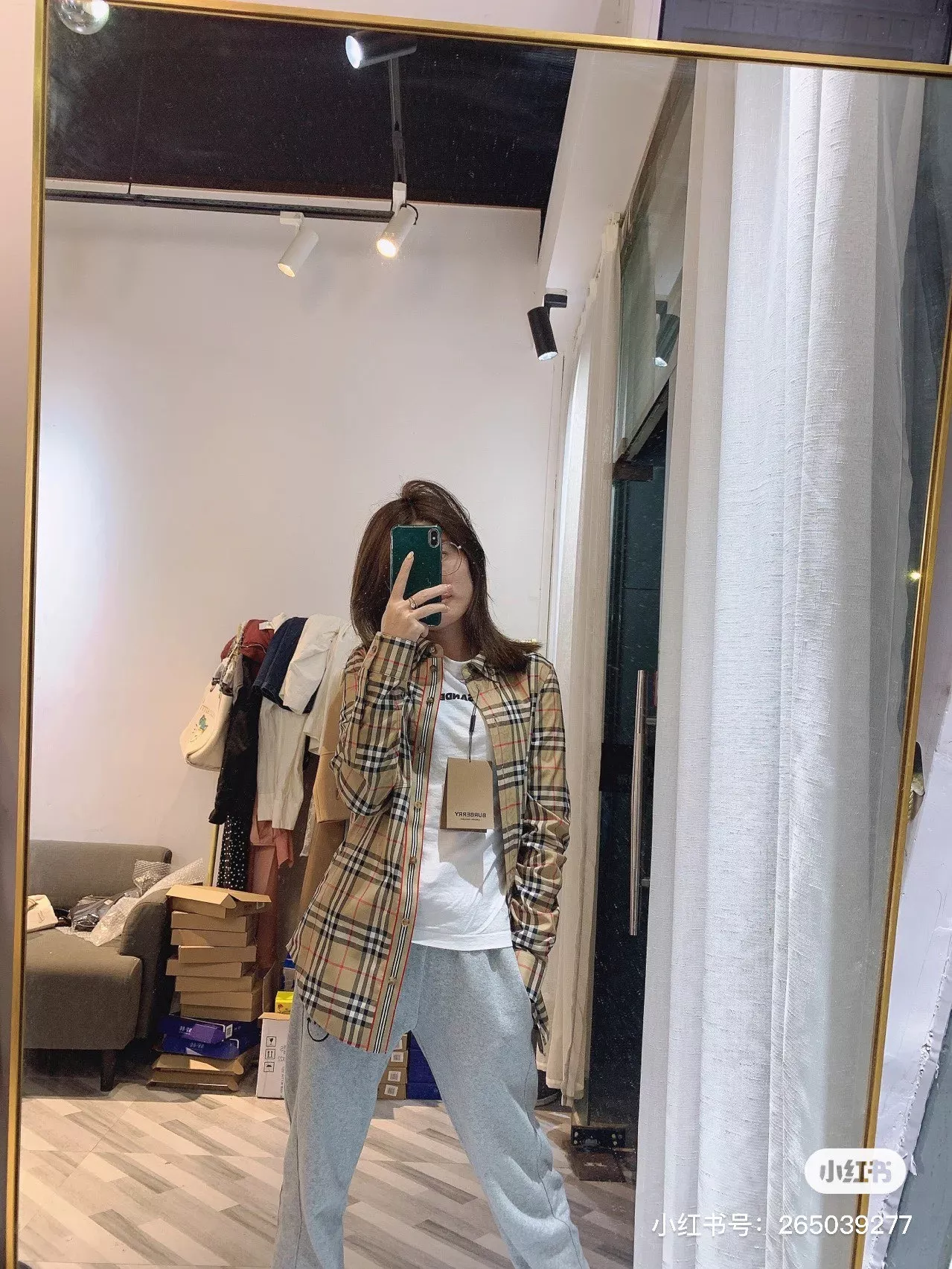 버버리 빈티지 체크 버튼 카라 셔츠 상세 이미지 10