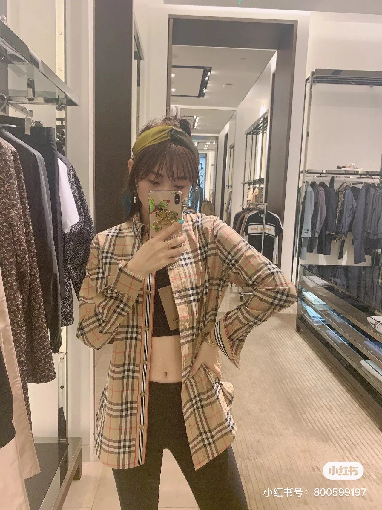 버버리 빈티지 체크 버튼 카라 셔츠 상세 이미지 13