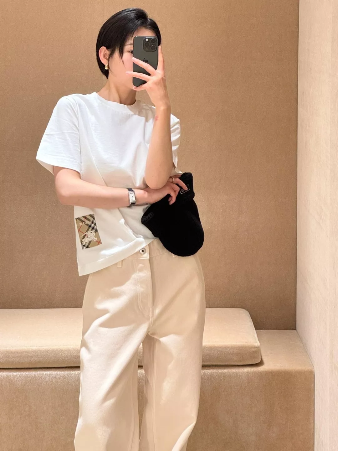 버버리 체크 라벨 코튼 반소매 티셔츠 상세 이미지 22