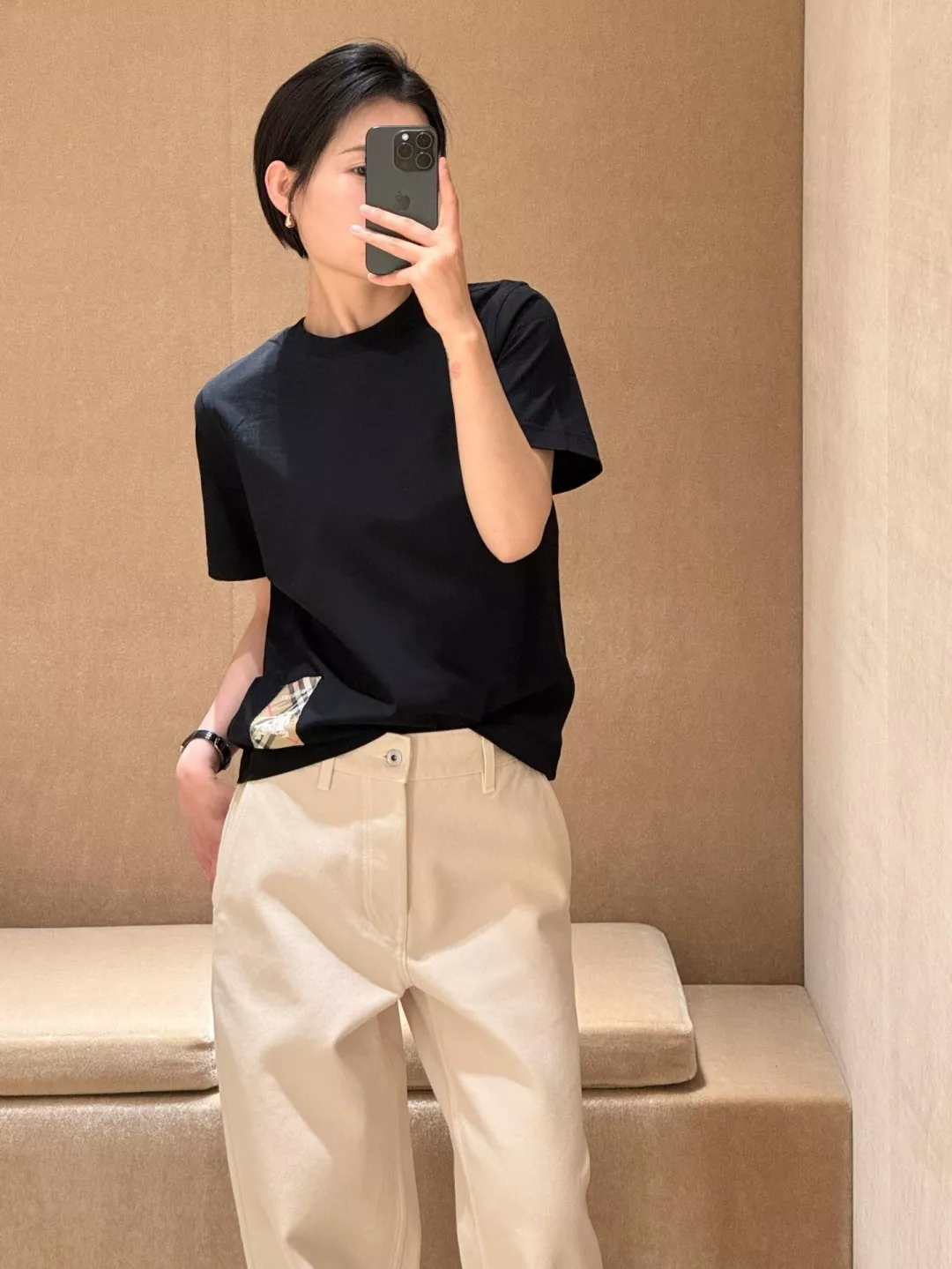버버리 체크 라벨 코튼 반소매 티셔츠 상세 이미지 25
