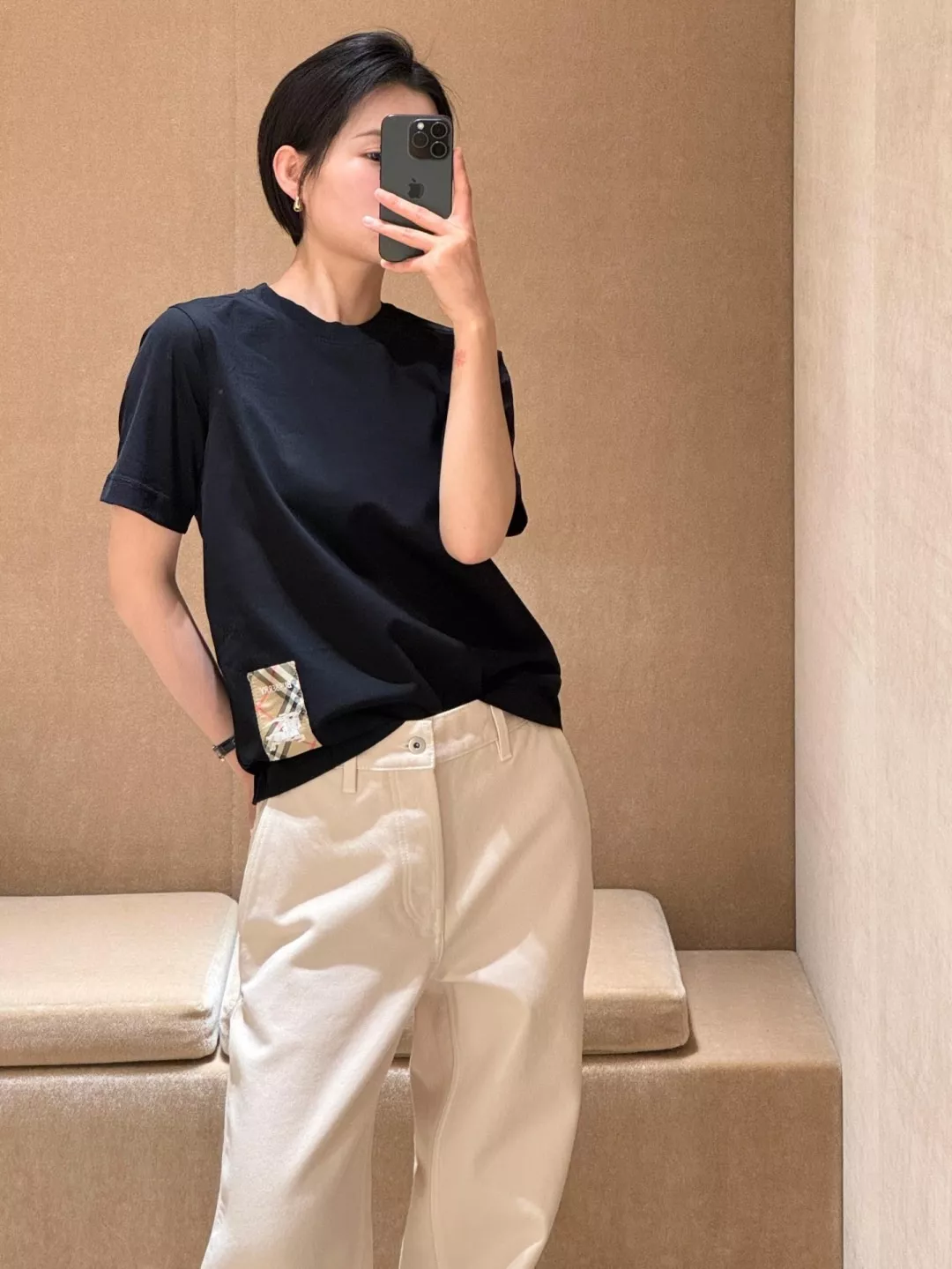 버버리 체크 라벨 코튼 반소매 티셔츠 상세 이미지 24