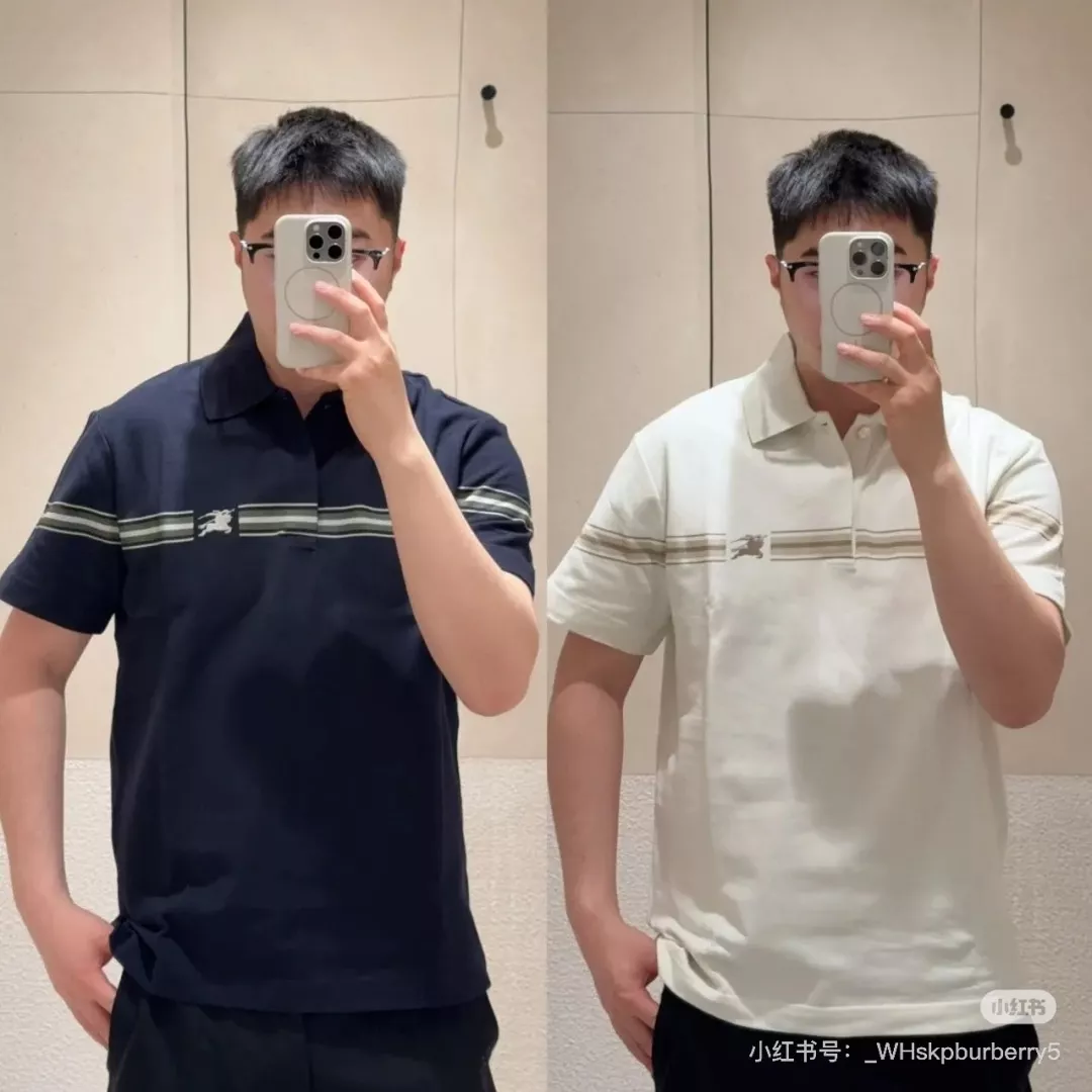 버버리 스트라이프 코튼 폴로 셔츠 상세 이미지 27