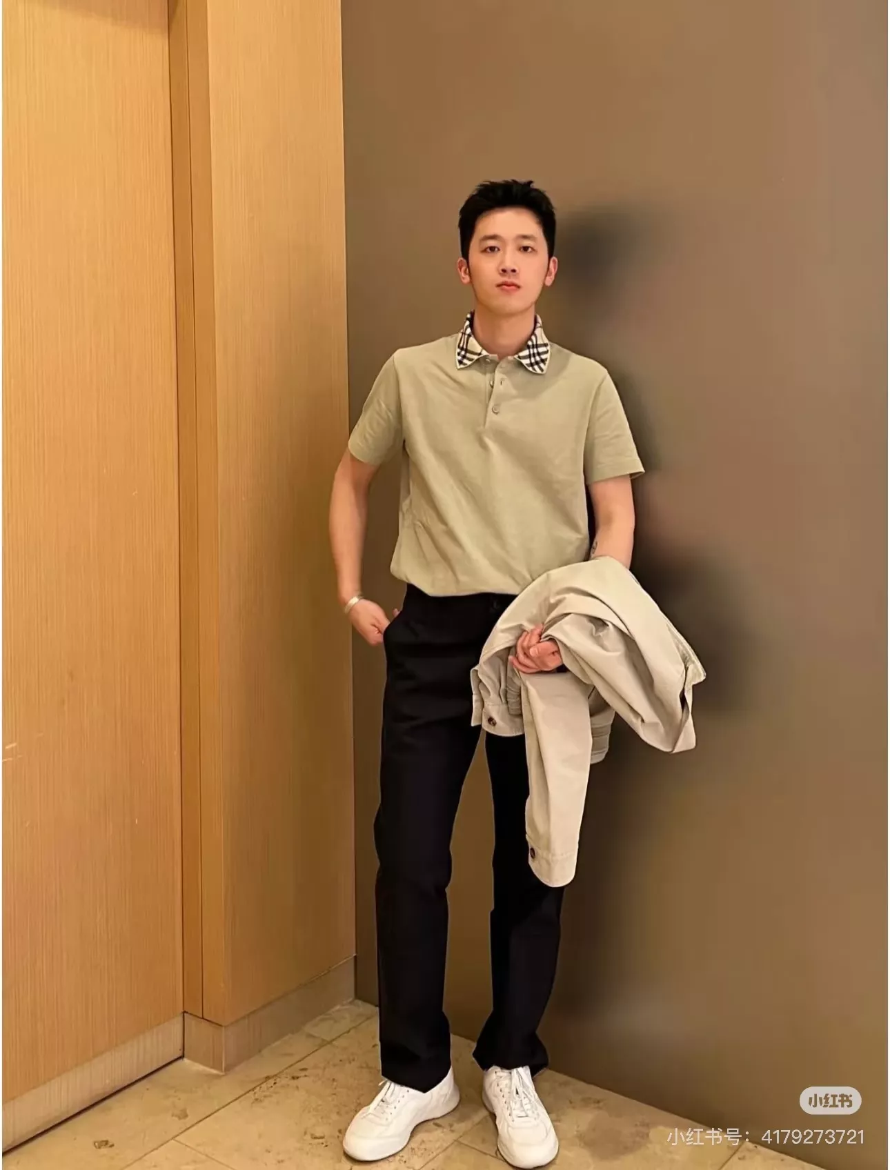 버버리 체크 카라 슬림핏 폴로 셔츠 상세 이미지 42