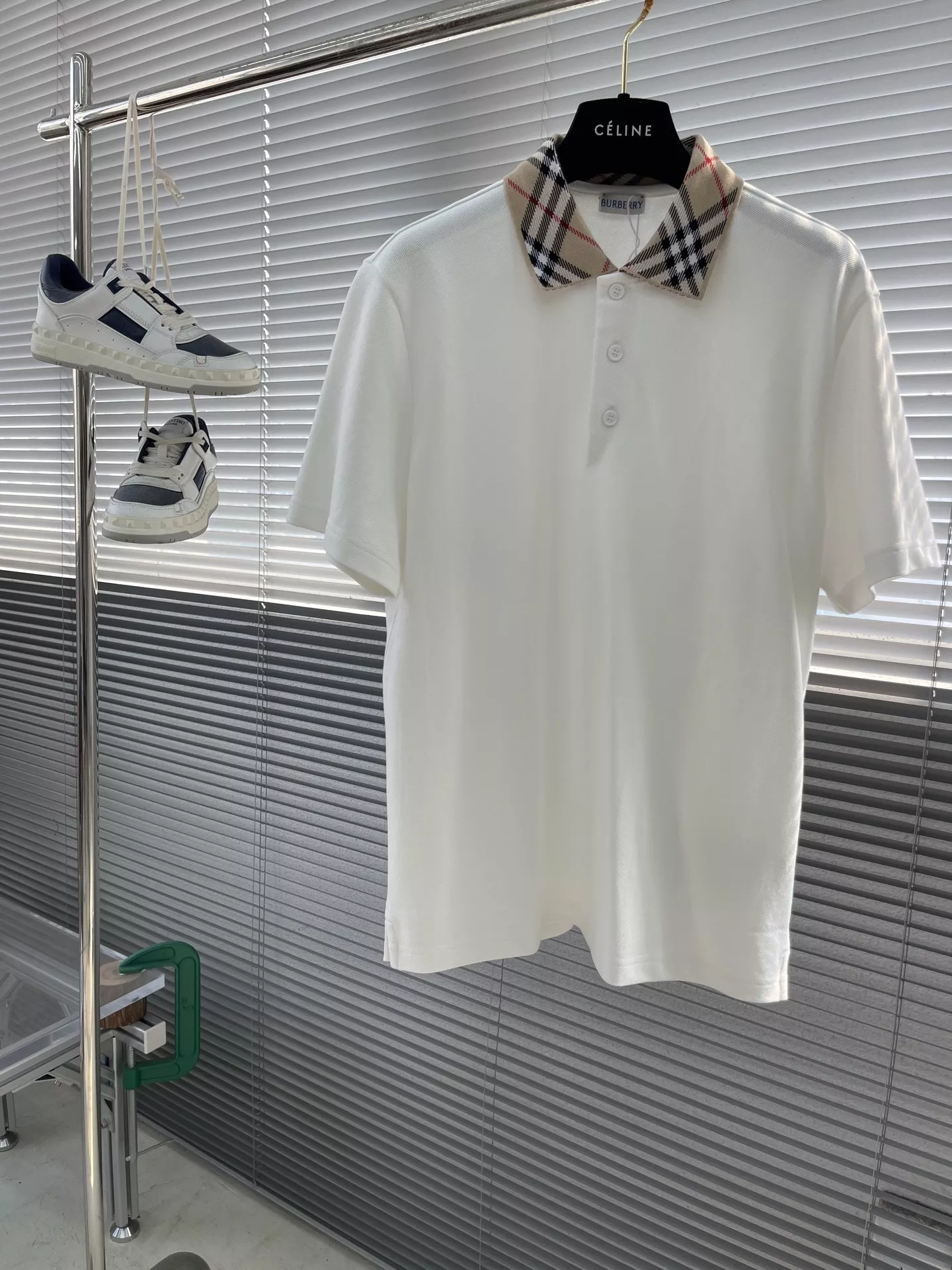 버버리 체크 카라 슬림핏 폴로 셔츠 상세 이미지 1