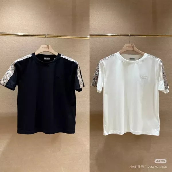 버버리 체크 테이프 코튼 티셔츠