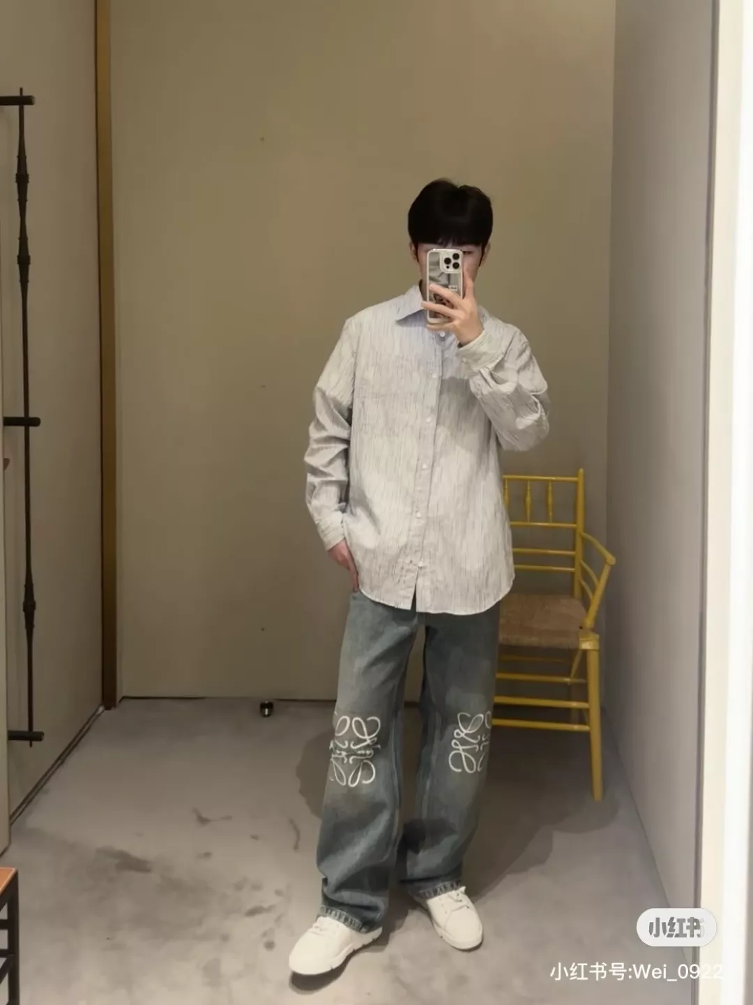 로에베 스트라이프 웨이브 텍스처 롱슬리브 셔츠 상세 이미지 18
