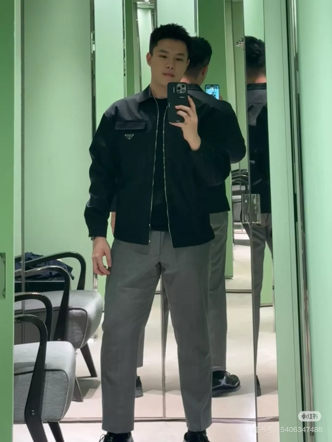 프라다 리나일론 플랩 포켓 카라 재킷 상세 이미지 10