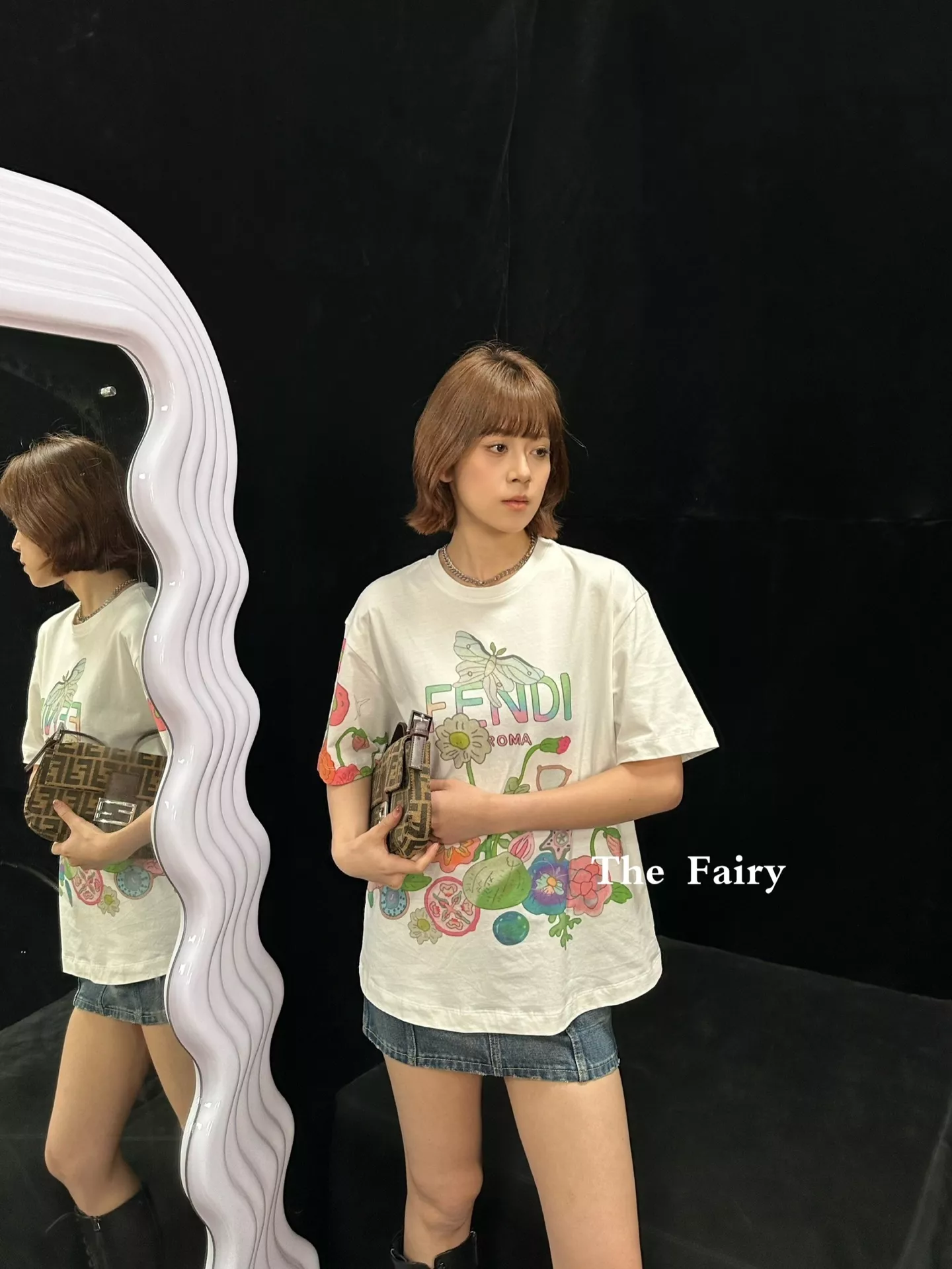 펜디 아야타카노 콜라보 플라워 프린트 티셔츠 상세 이미지 11