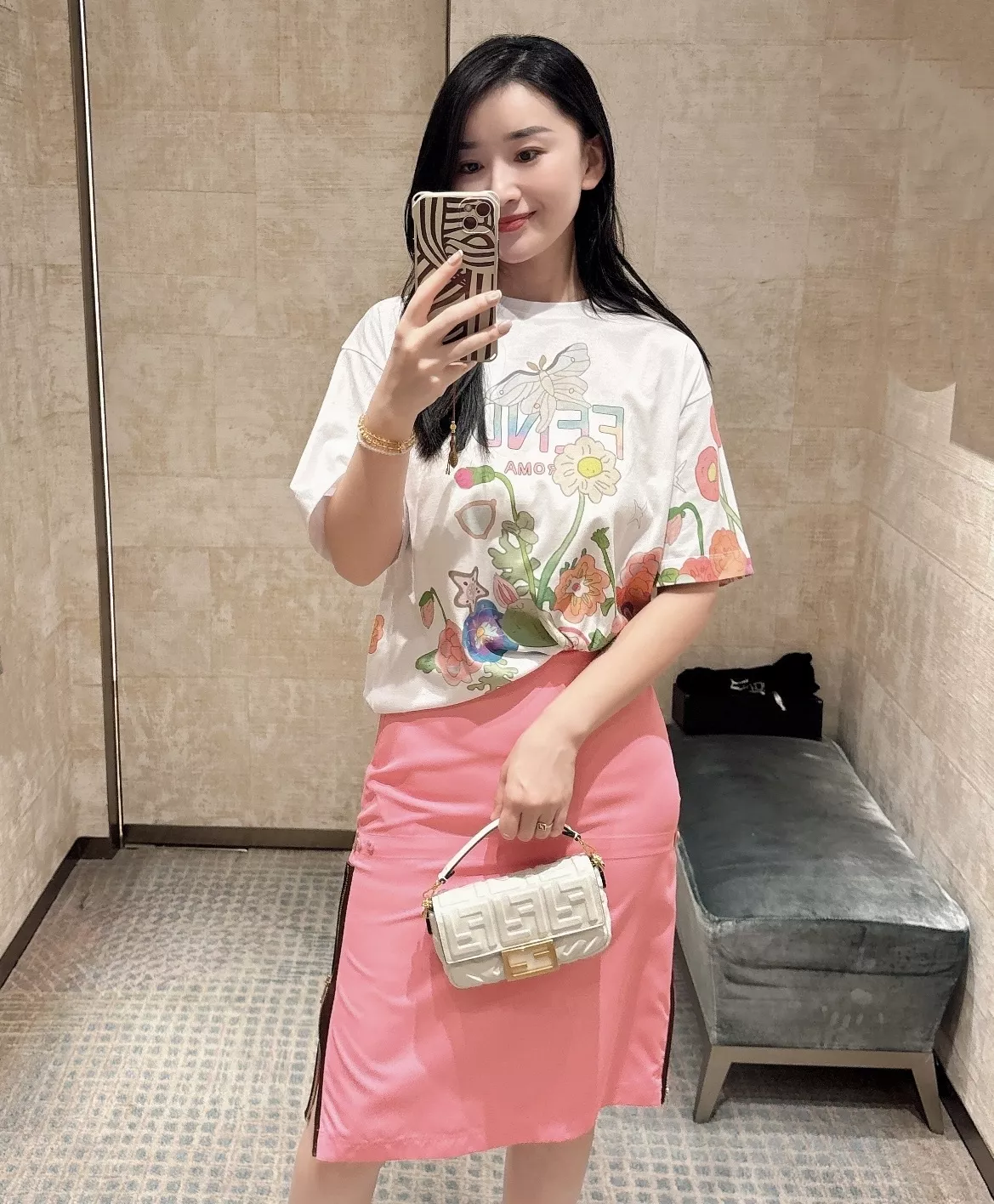 펜디 아야타카노 콜라보 플라워 프린트 티셔츠 상세 이미지 22