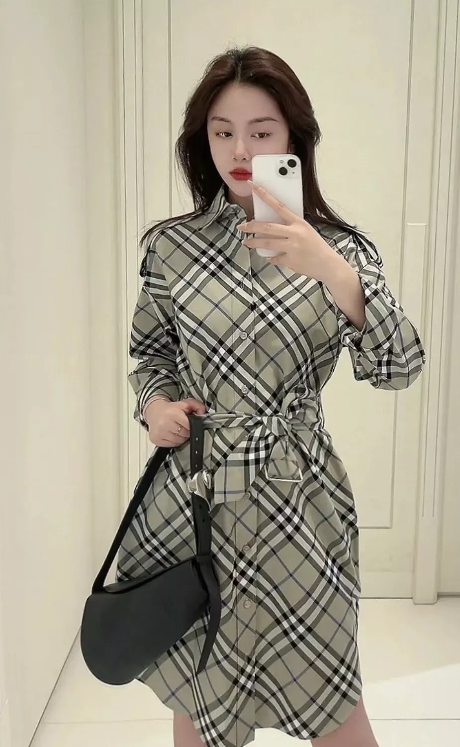 버버리 트렌치 스타일 체크 원피스 상세 이미지 45