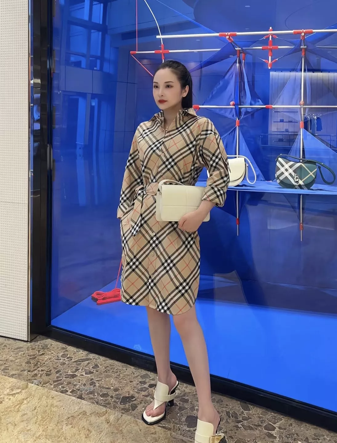 버버리 트렌치 스타일 체크 원피스 상세 이미지 13