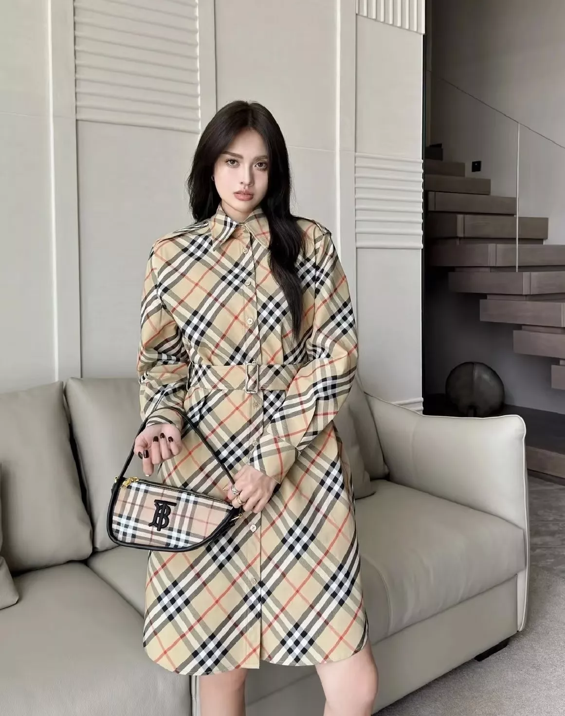 버버리 트렌치 스타일 체크 원피스 상세 이미지 25