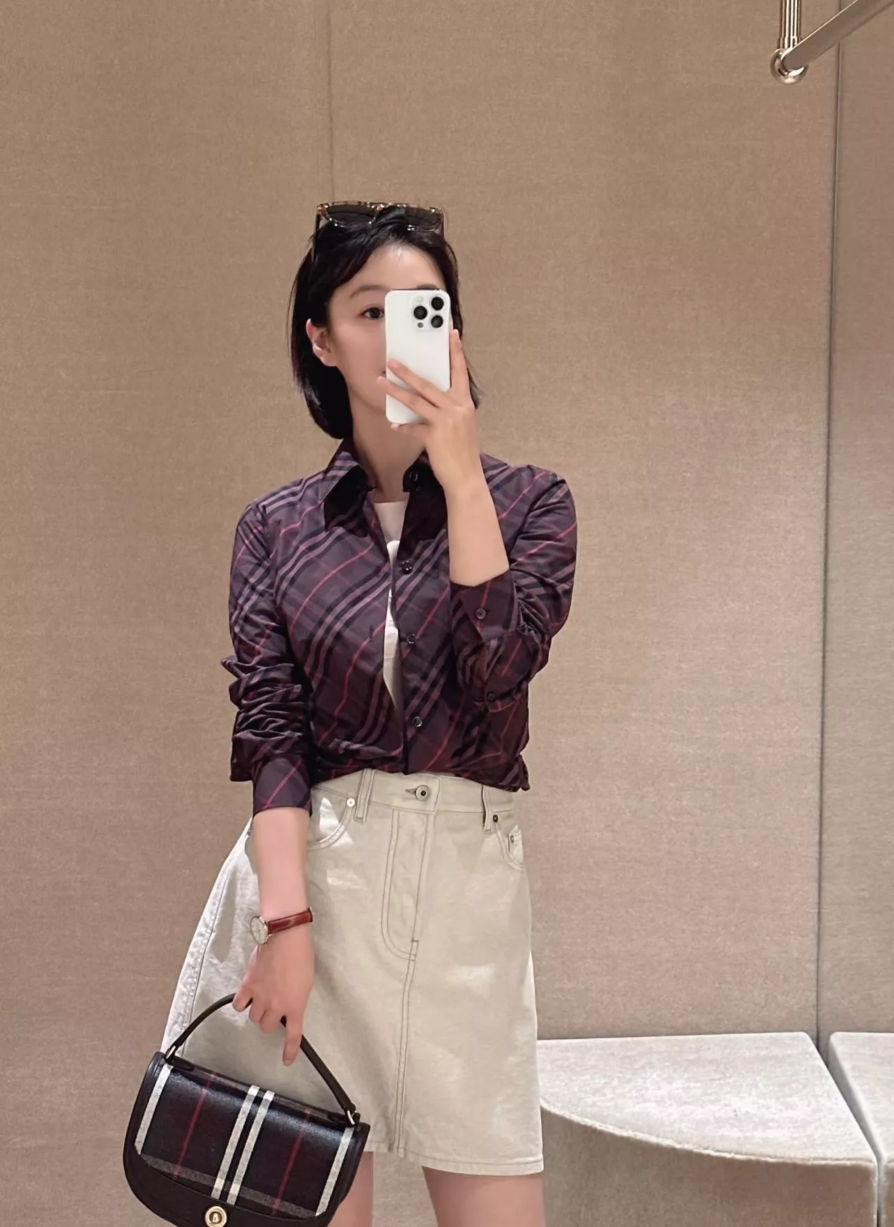 버버리 체크 패턴 셔츠 상세 이미지 10